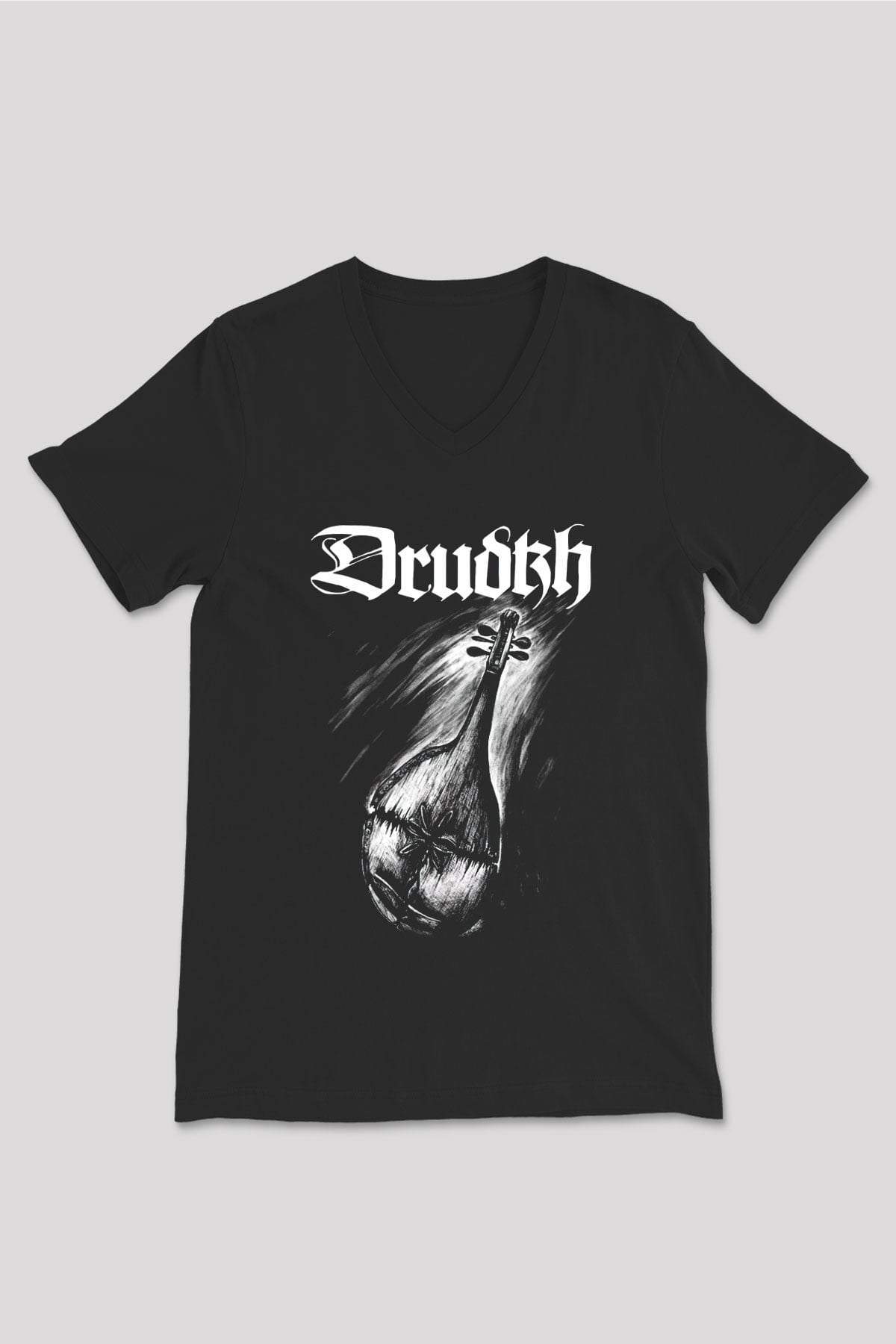 Drudkh Siyah Unisex V Yaka Tişört T-Shirt