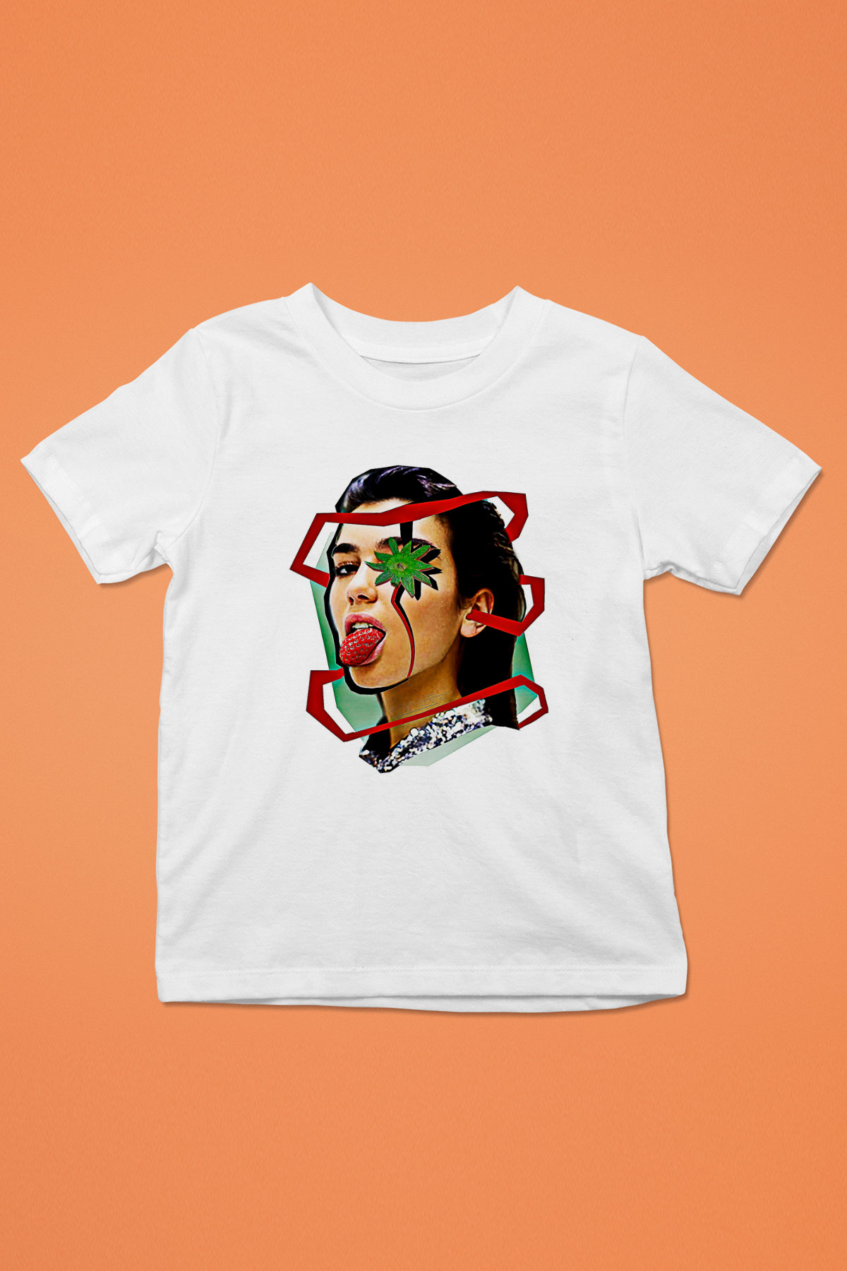 Dua Lipa Baskılı Beyaz Unisex Beyaz Çocuk Tişört - Tshirt