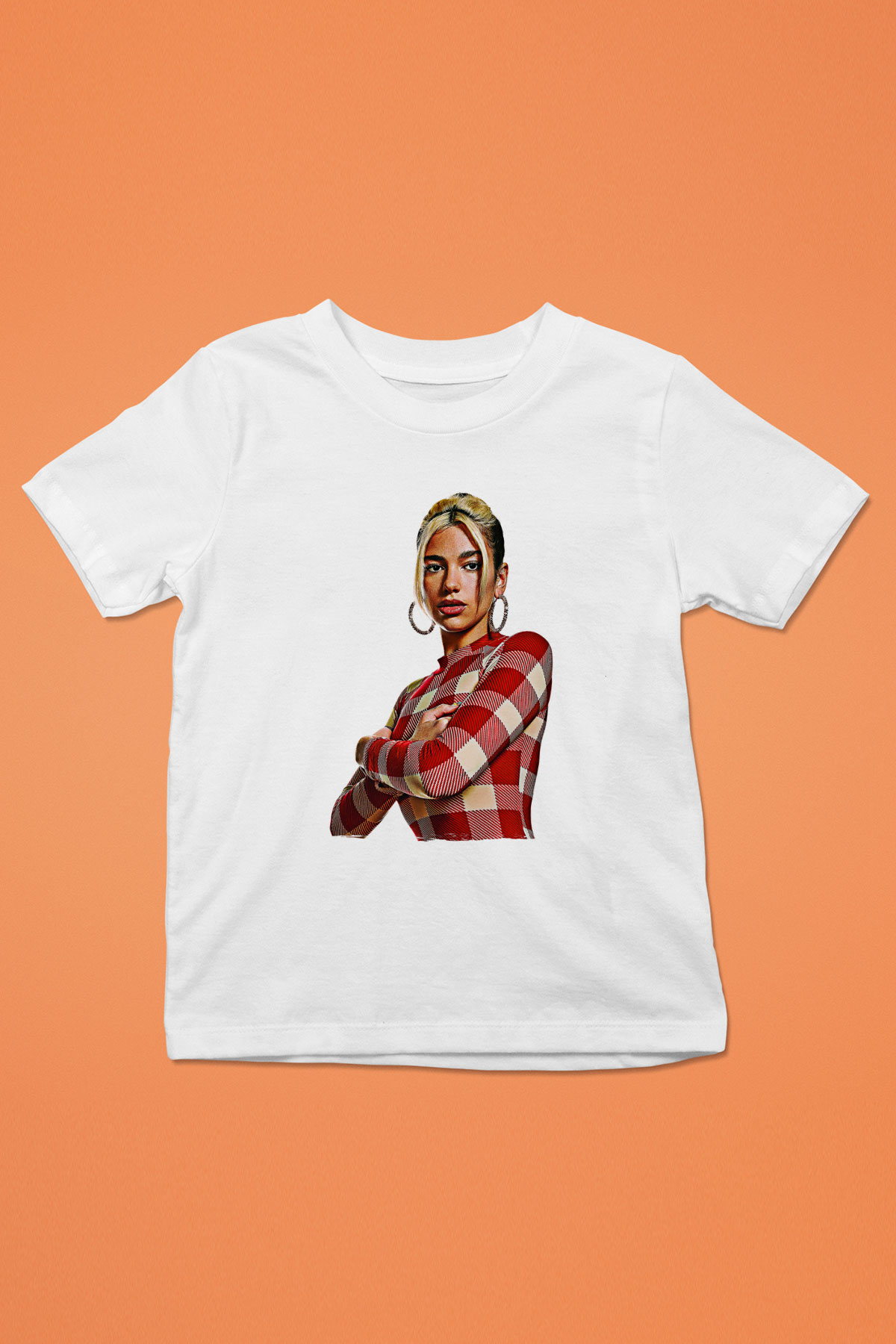 Dua Lipa Baskılı Beyaz Unisex Beyaz Çocuk Tişört - Tshirt