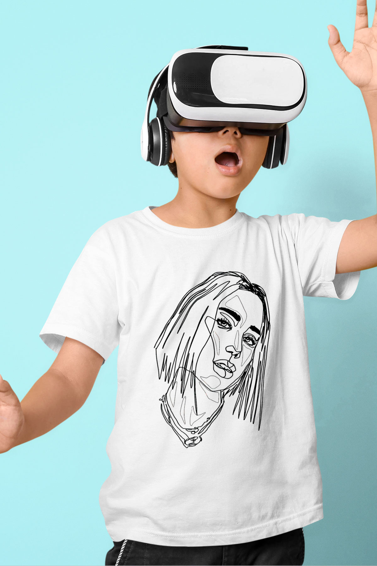 Dua Lipa Baskılı Beyaz Unisex Beyaz Çocuk Tişört - Tshirt
