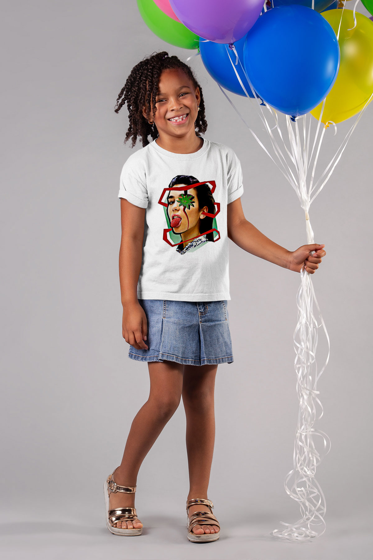 Dua Lipa Baskılı Beyaz Unisex Beyaz Çocuk Tişört - Tshirt