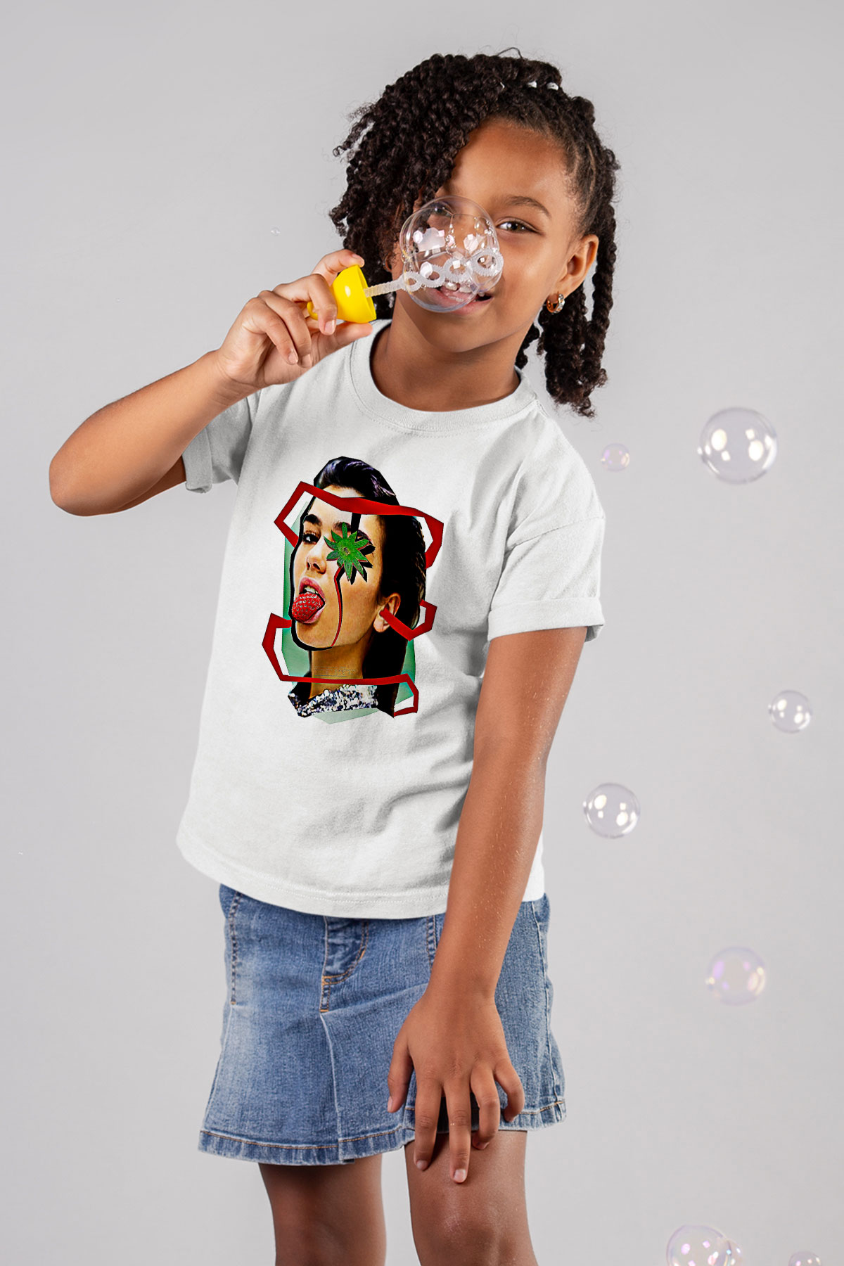 Dua Lipa Baskılı Beyaz Unisex Beyaz Çocuk Tişört - Tshirt