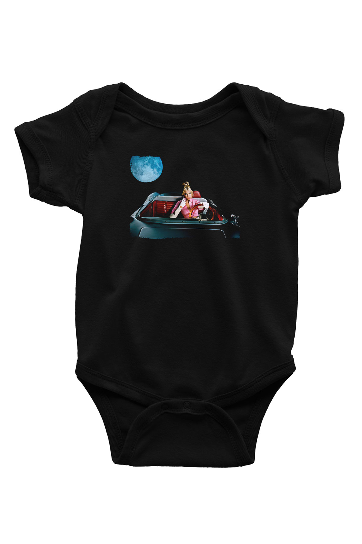 Dua Lipa Baskılı Unisex Siyah Bebek Body - Zıbın