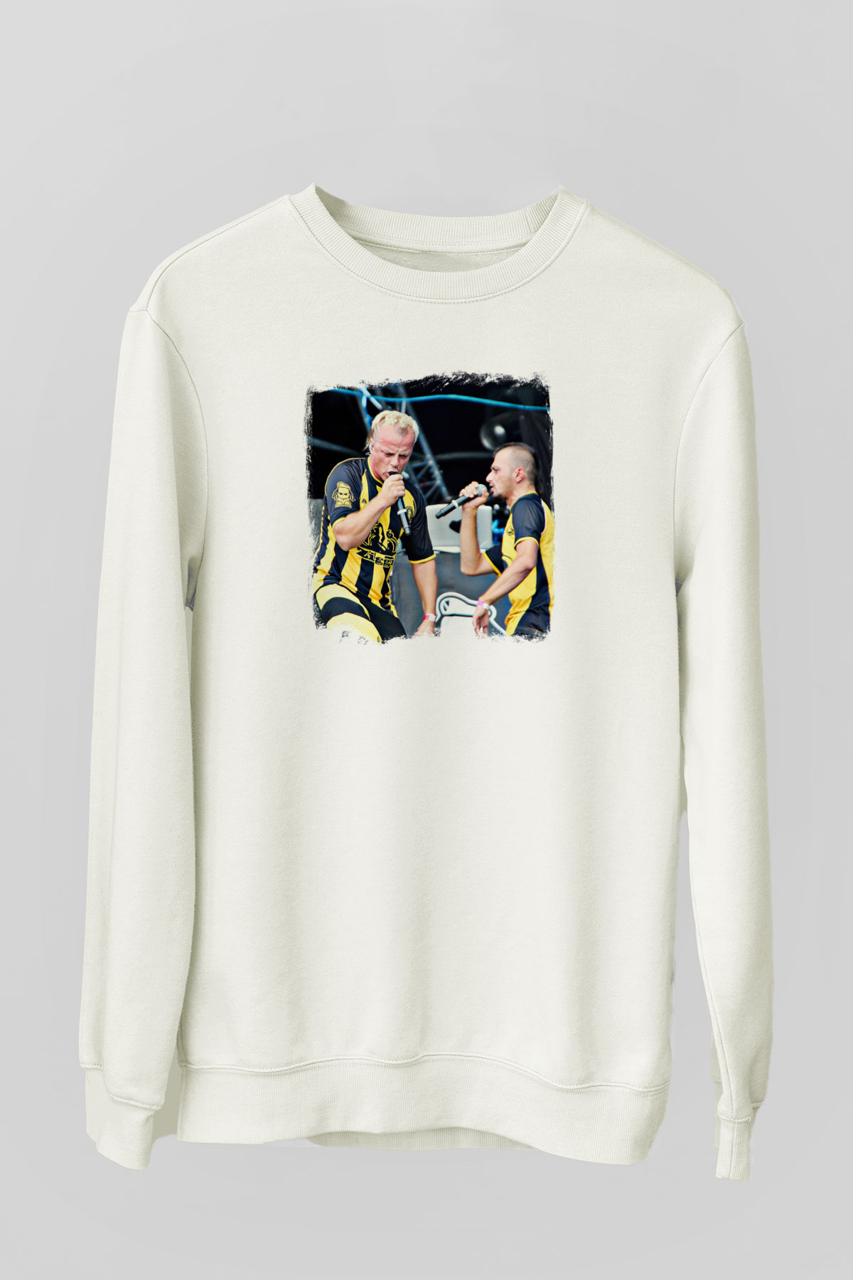 Dubioza Kolektiv Baskılı Unisex Beyaz Sweatshirt