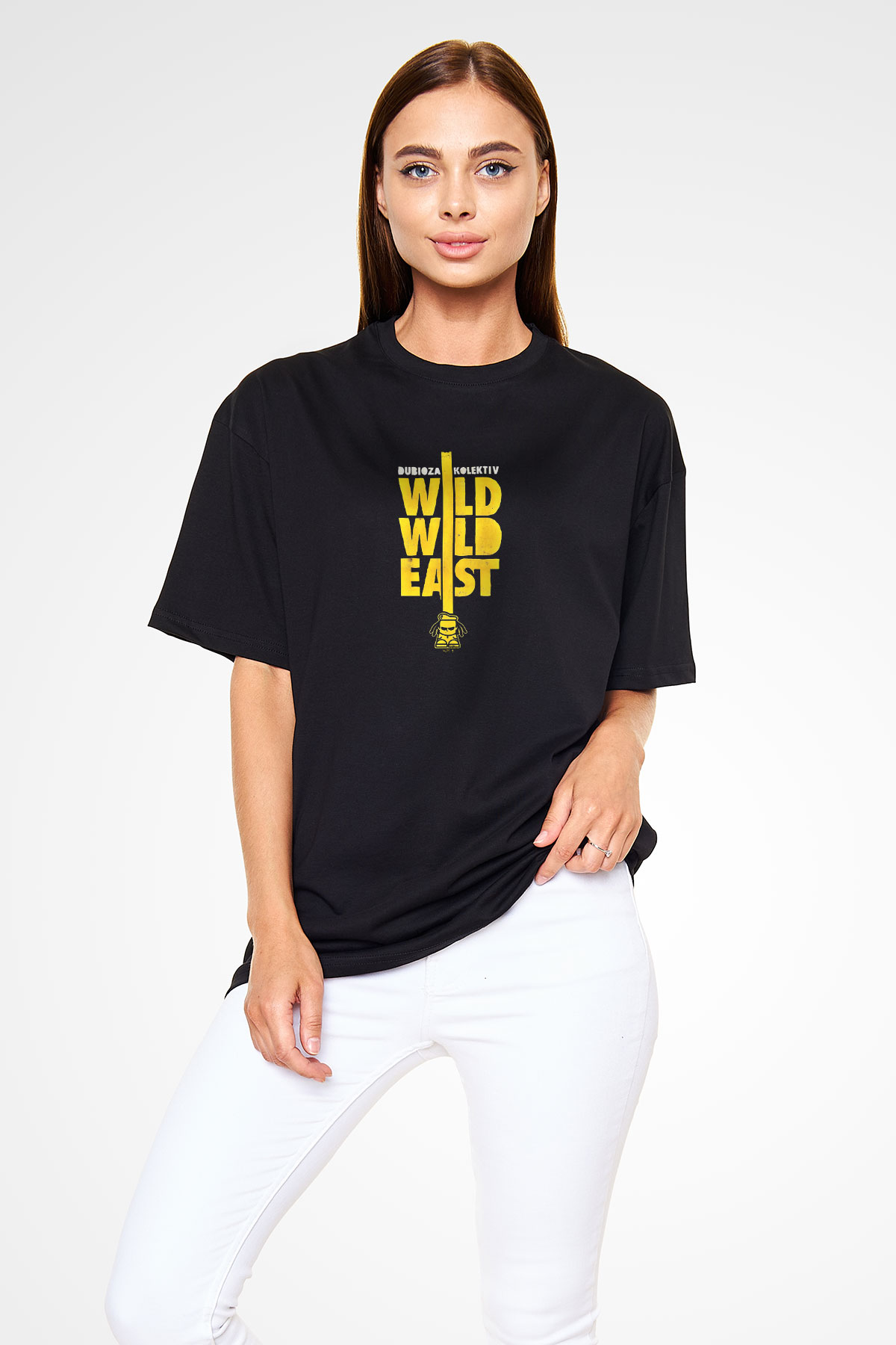 Dubioza Kolektiv Baskılı Unisex Siyah Oversize Tişört