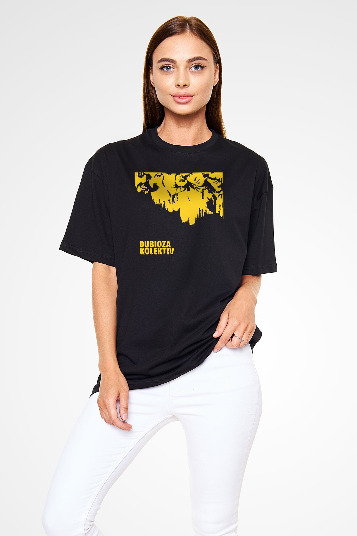 Dubioza kolektiv Siyah Unisex Oversize Tişört T-Shirt
