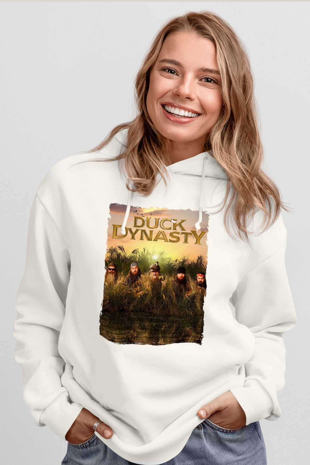 Duck Dynasty Beyaz Unisex Hoodie