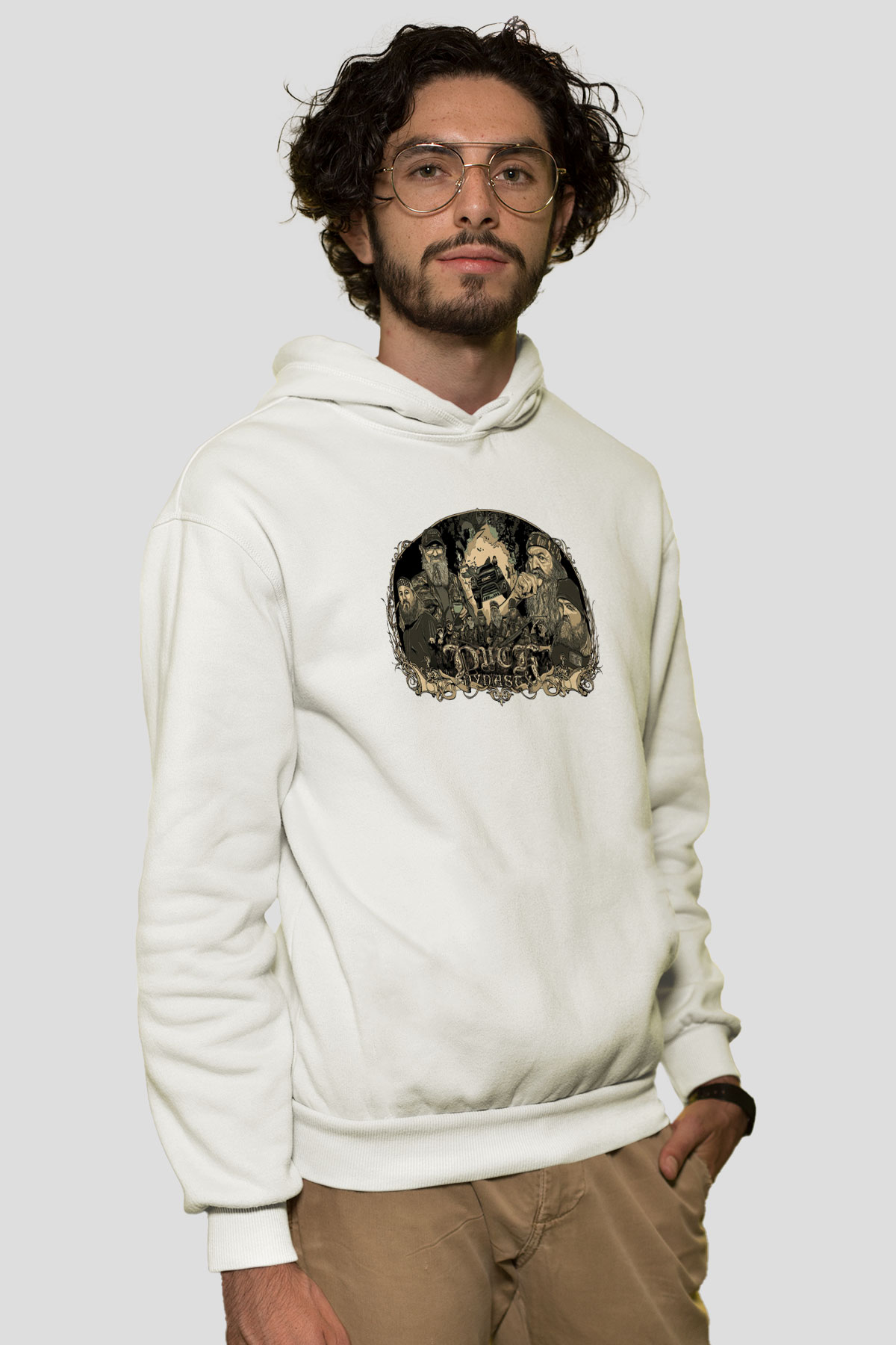 Duck Dynasty Beyaz Unisex Hoodie