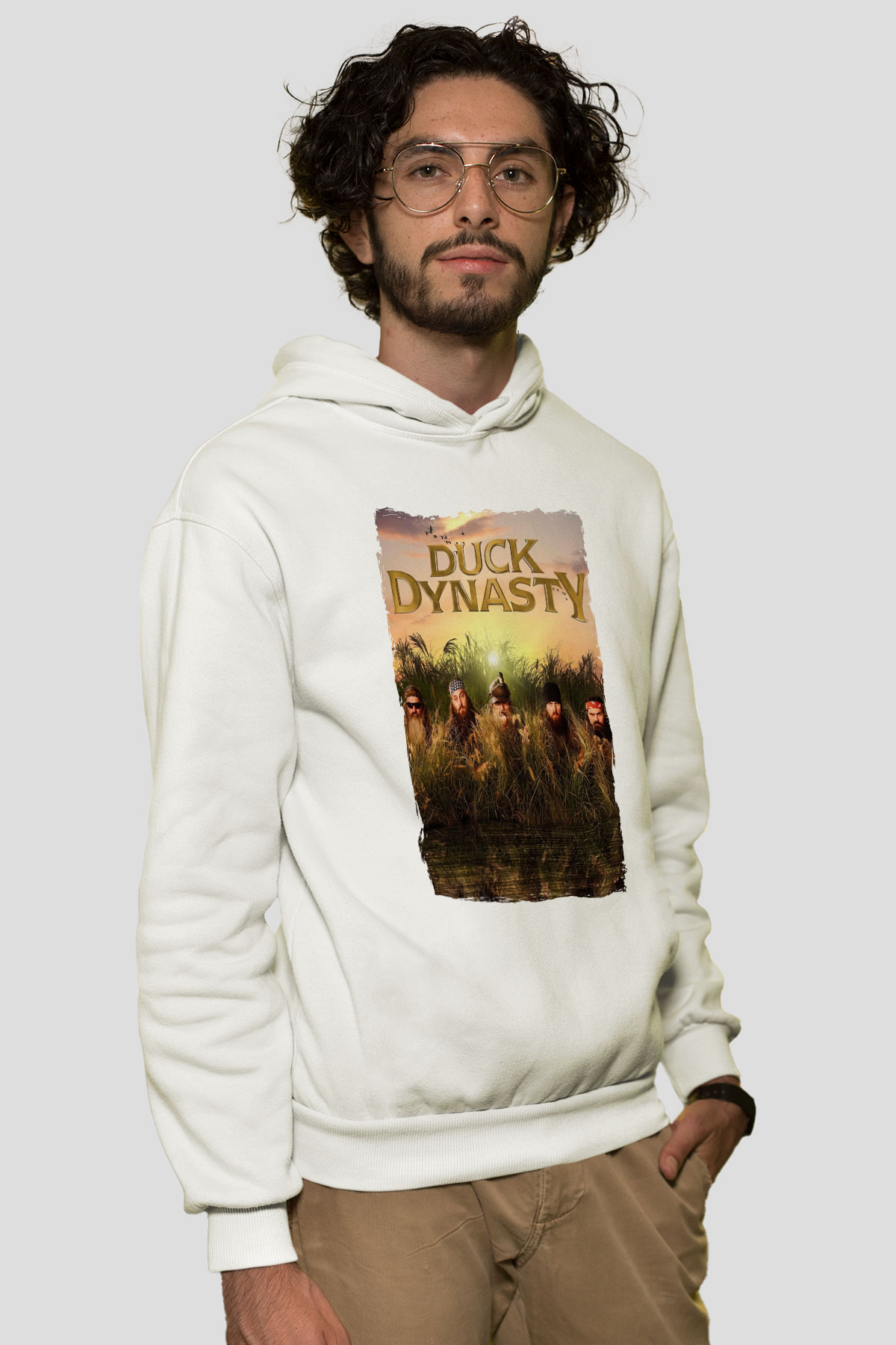 Duck Dynasty Beyaz Unisex Hoodie