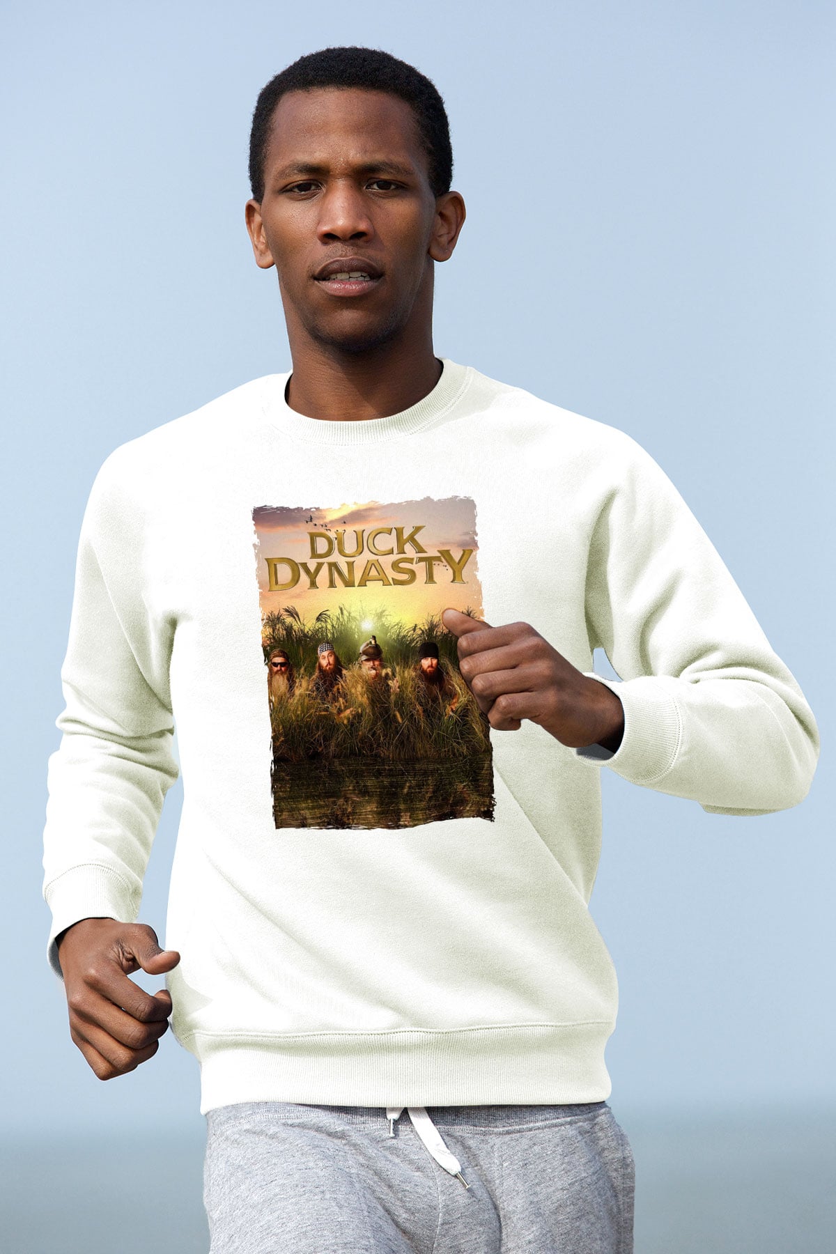 Duck Dynasty Beyaz Unisex Sweatshirt