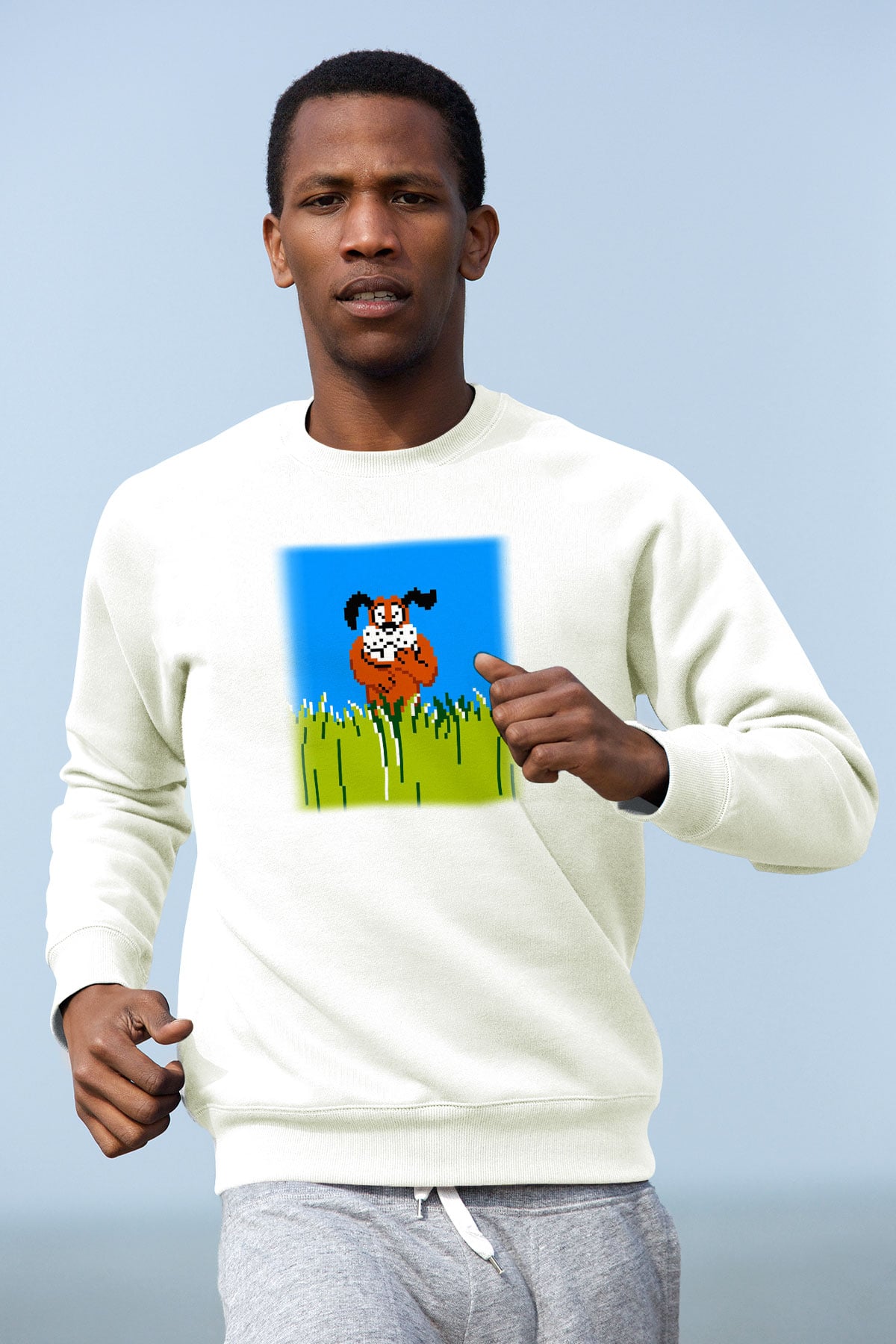 Duck Hunt Beyaz Unisex Sweatshirt