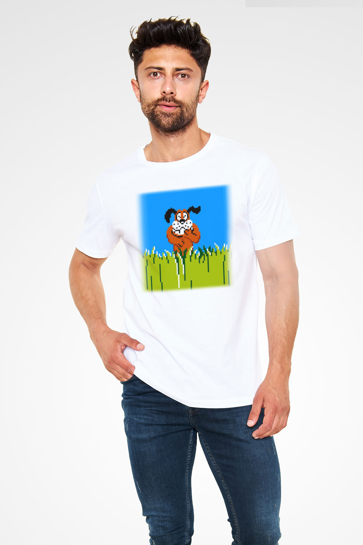Duck Hunt Beyaz Unisex Tişört T-Shirt