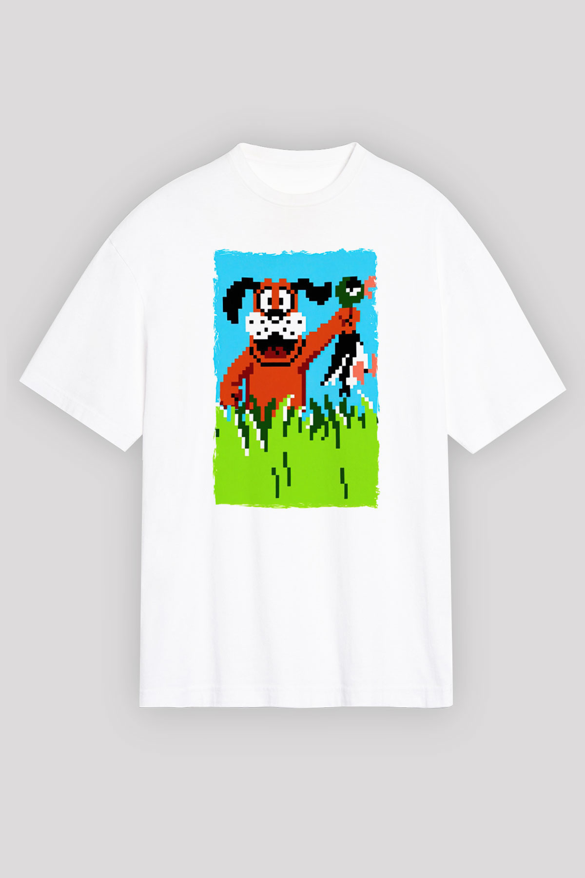 Duck Hunt Beyaz Oversize Tişört Oversize T-shirt