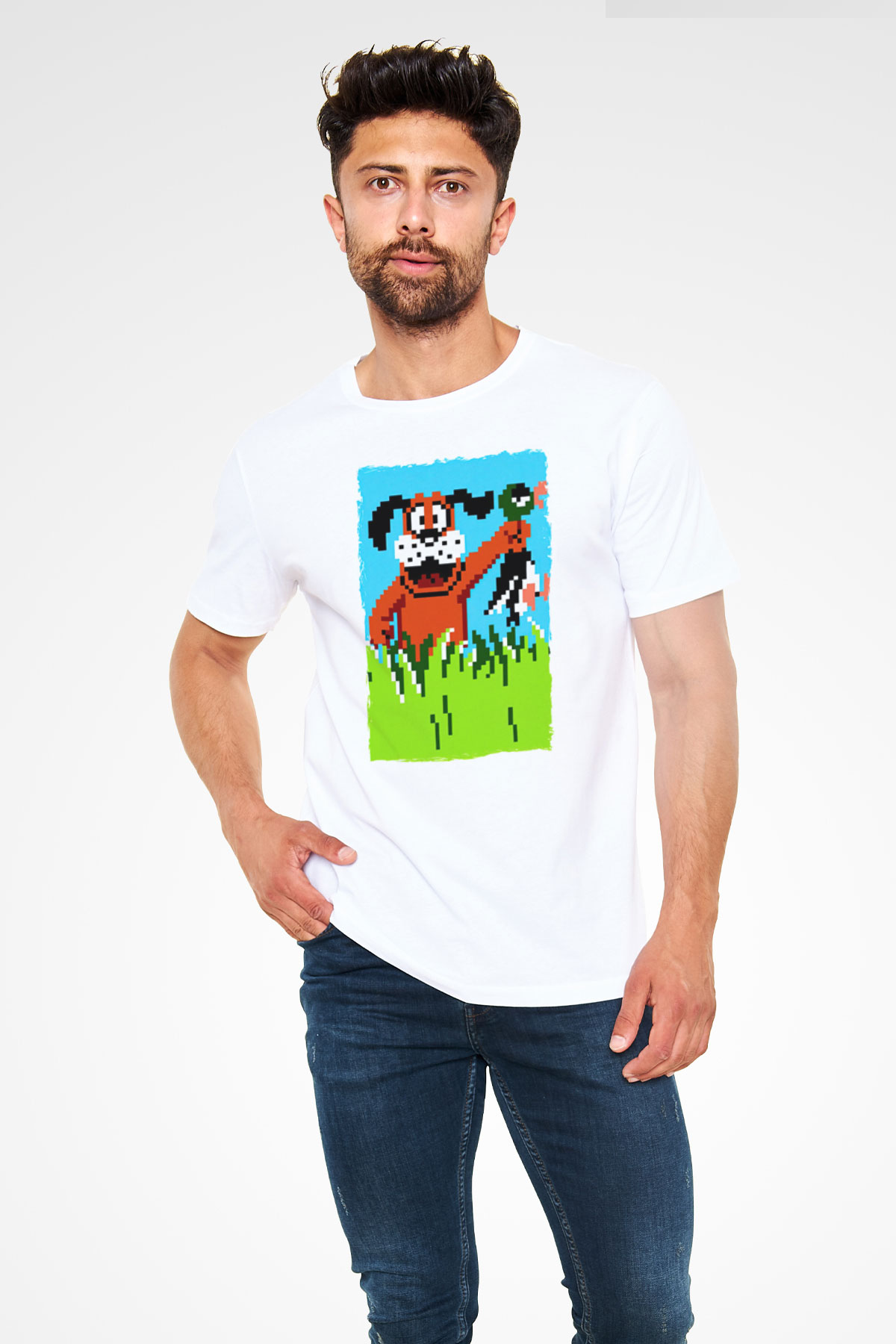 Duck Hunt Beyaz Unisex Tişört T-Shirt