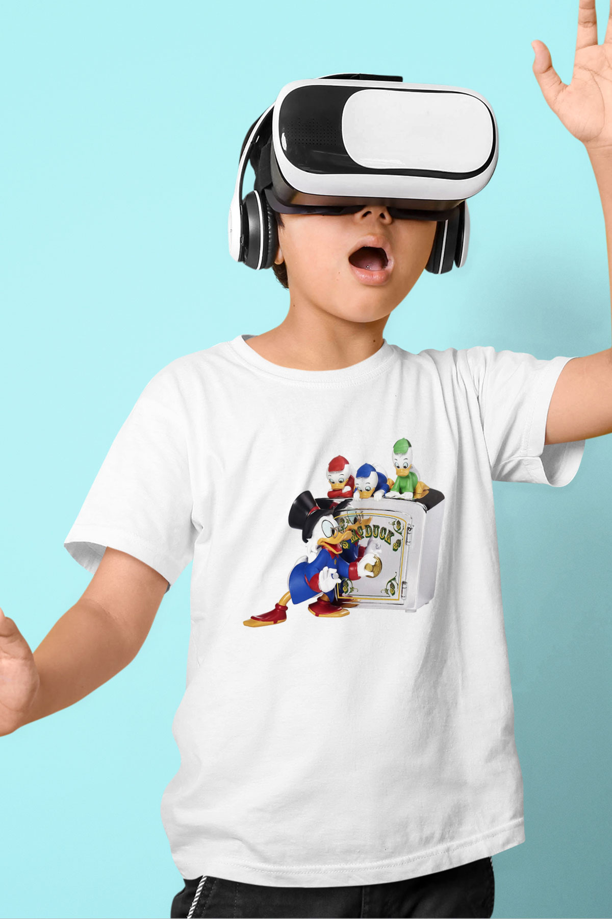 DuckTales Baskılı Beyaz Unisex Çocuk Tişört