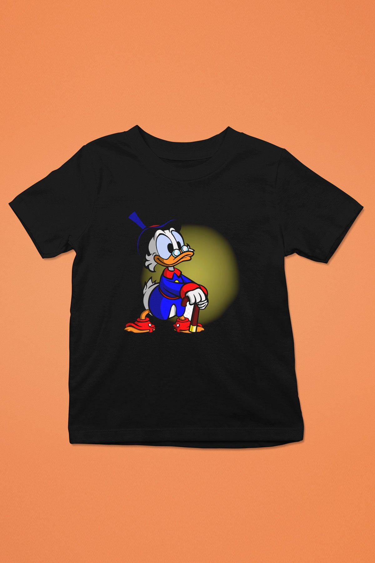 DuckTales Baskılı Siyah Unisex Çocuk Tişört