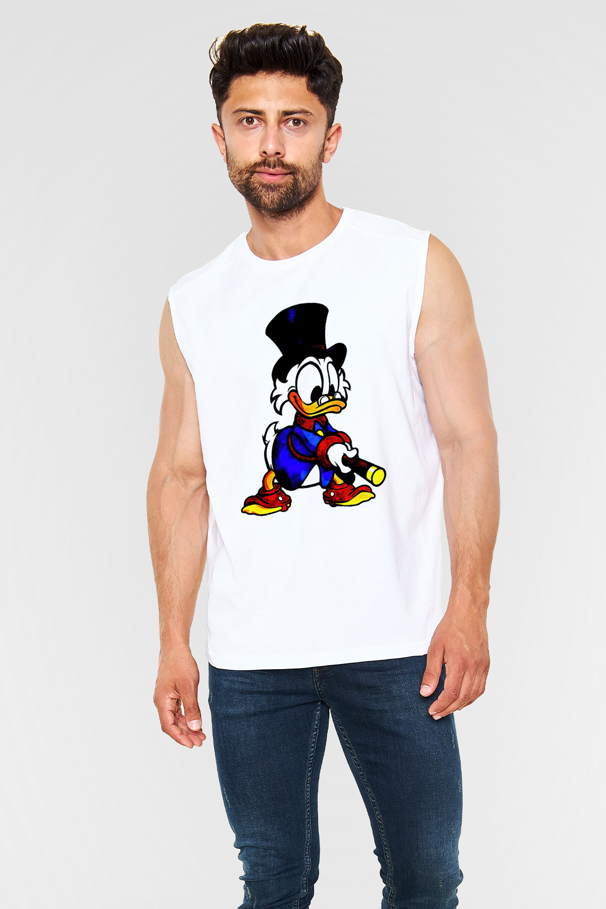 DuckTales Beyaz Unisex  Kolsuz Tişört