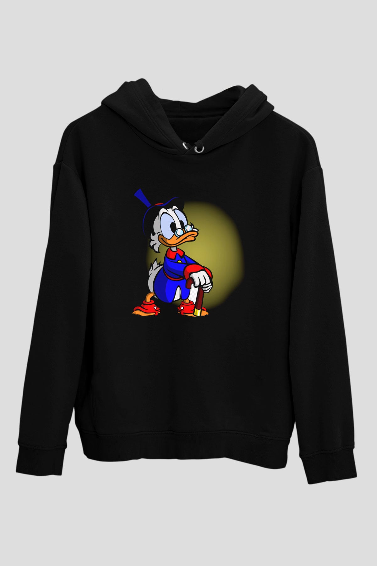 DuckTales Siyah Unisex Kapüşonlu Sweatshirt
