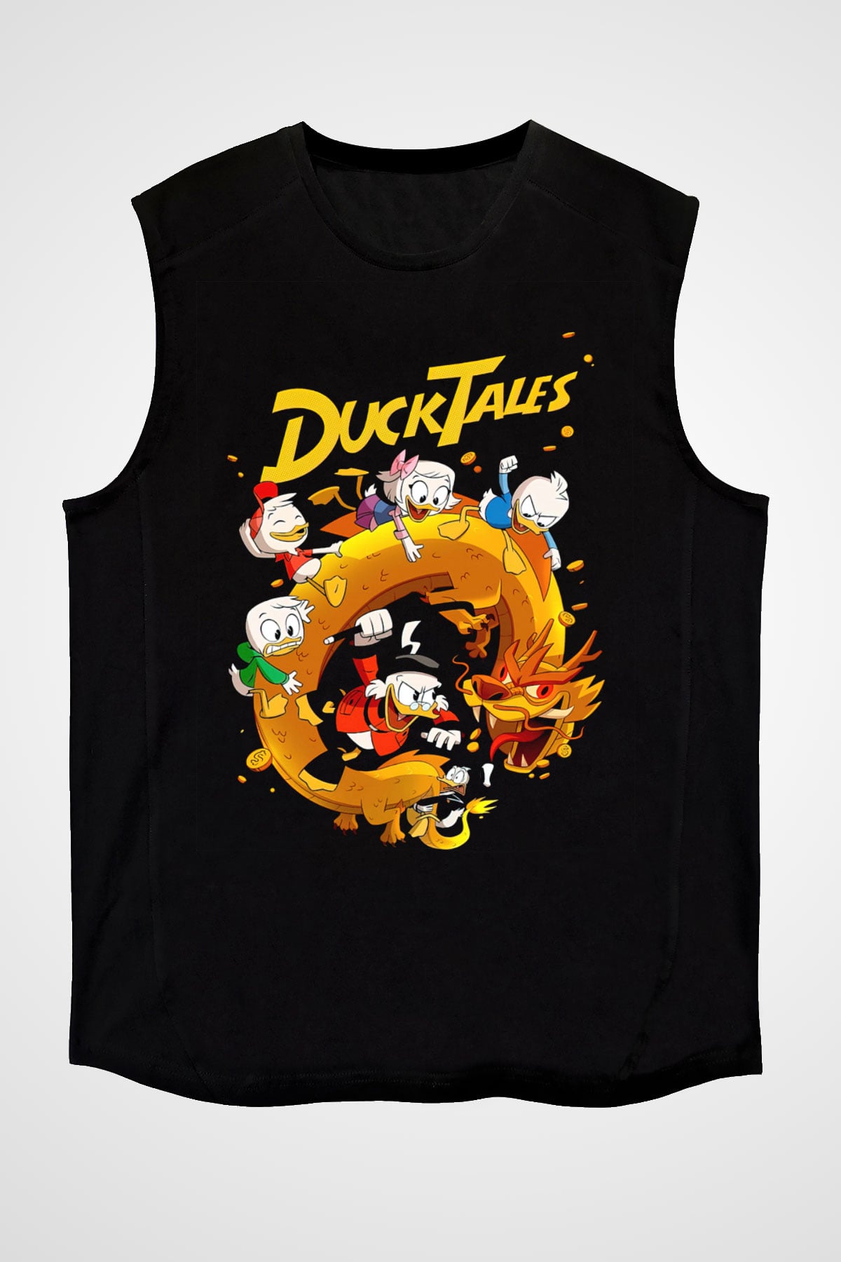 DuckTales Siyah Unisex  Kolsuz Tişört