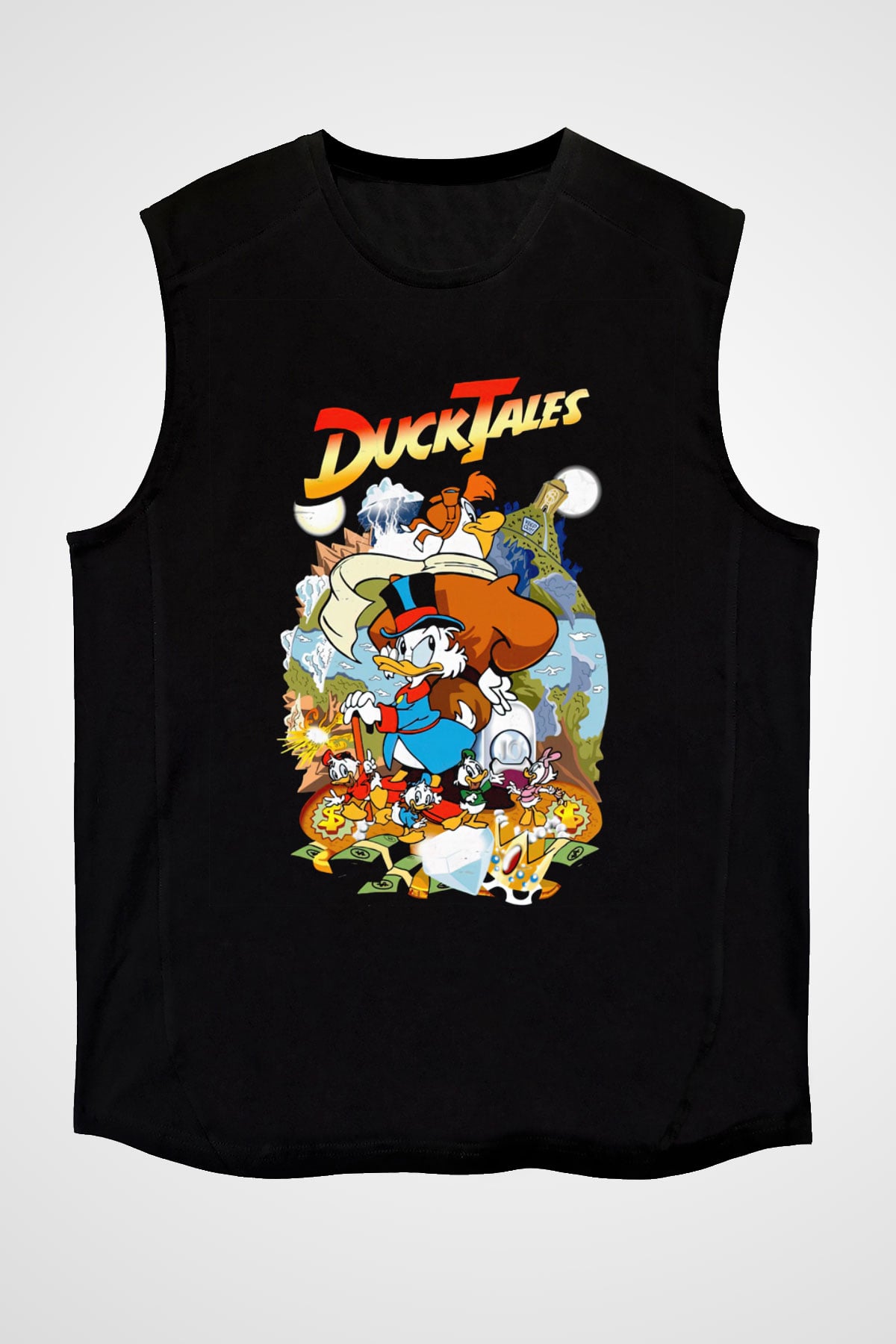 DuckTales Siyah Unisex  Kolsuz Tişört