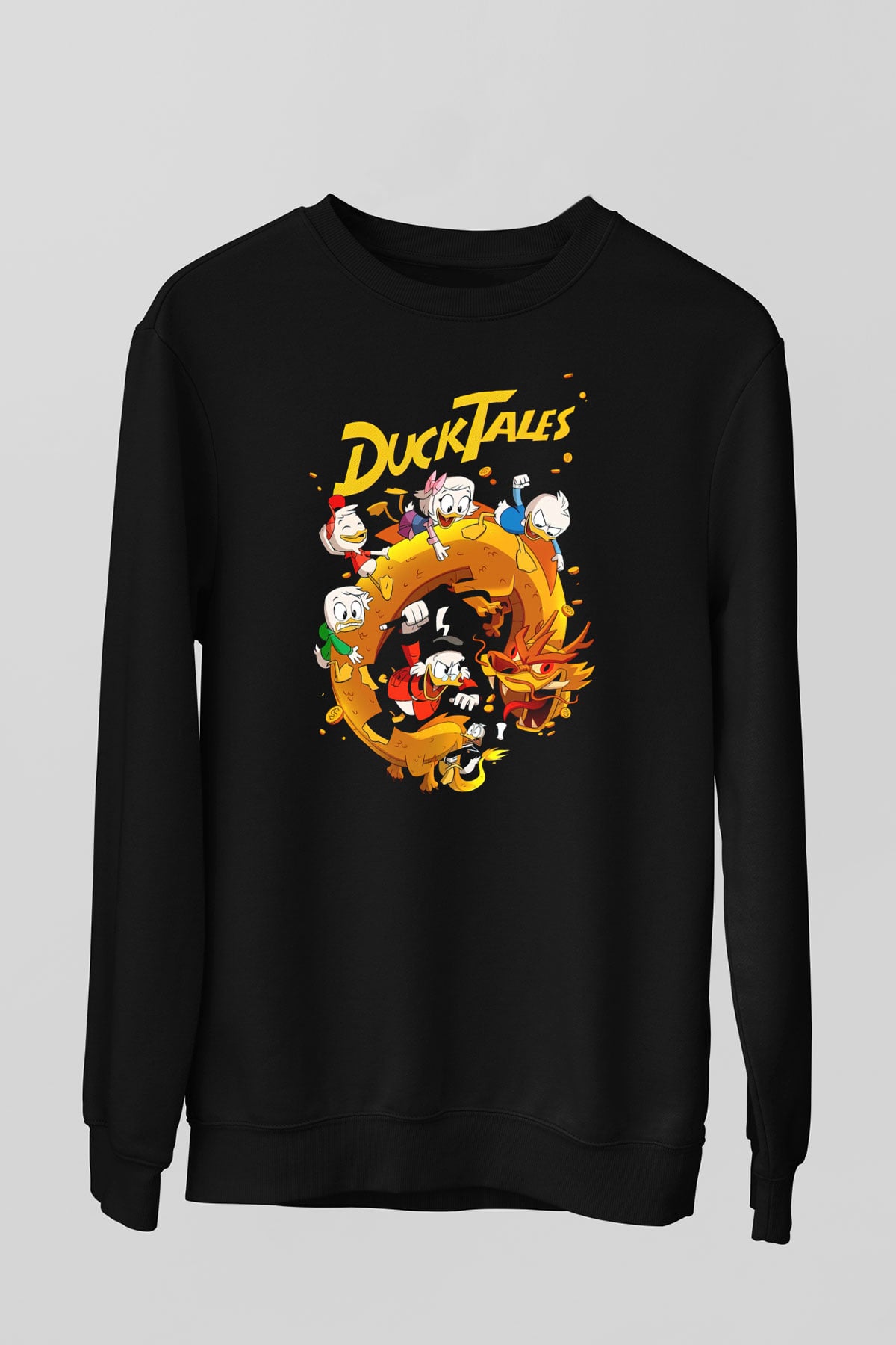 DuckTales Siyah Unisex  Sweatshirt