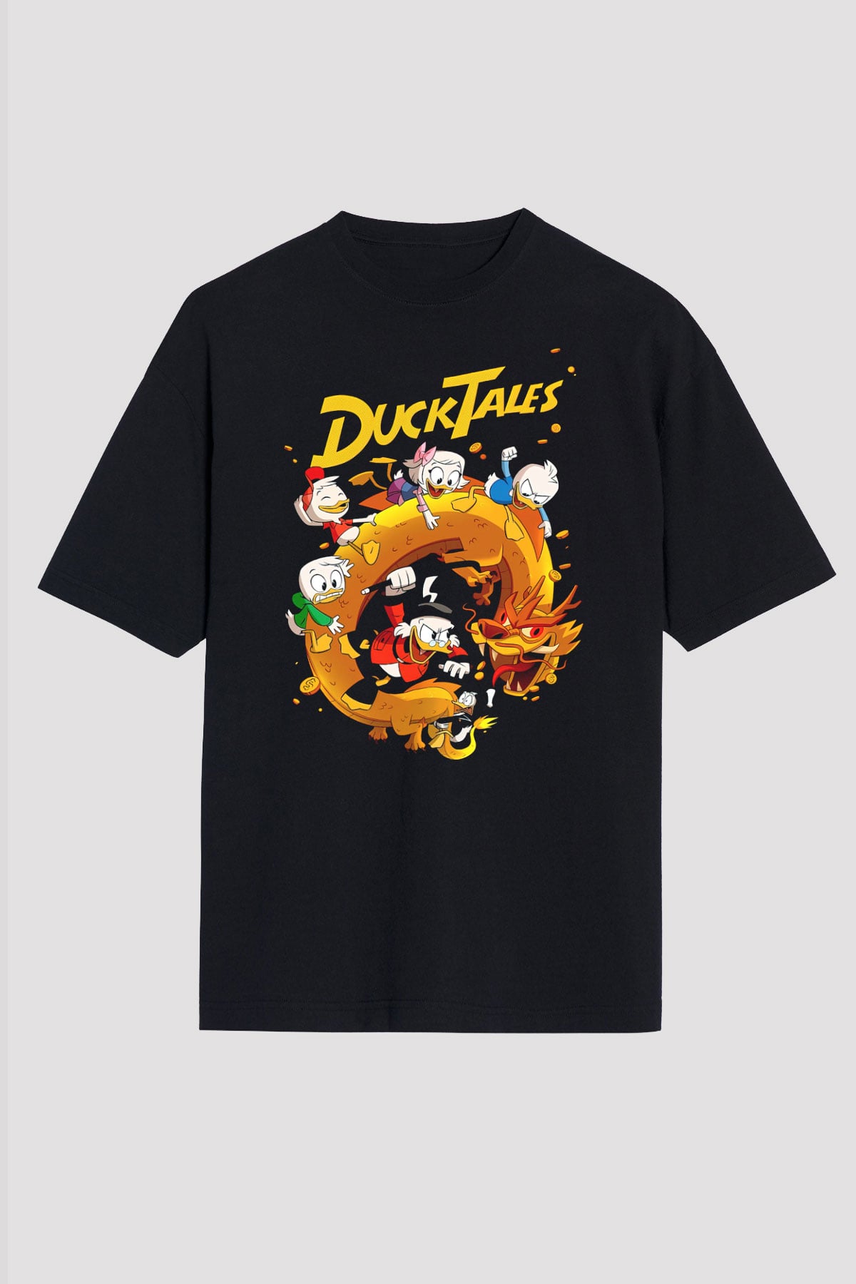 DuckTales Siyah Oversize Tişört