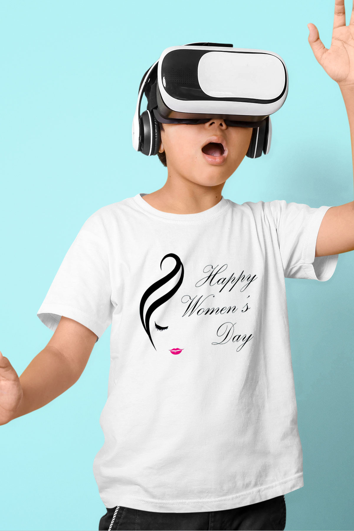 Dünya Kadınlar Günü Beyaz Unisex Çocuk Tişört