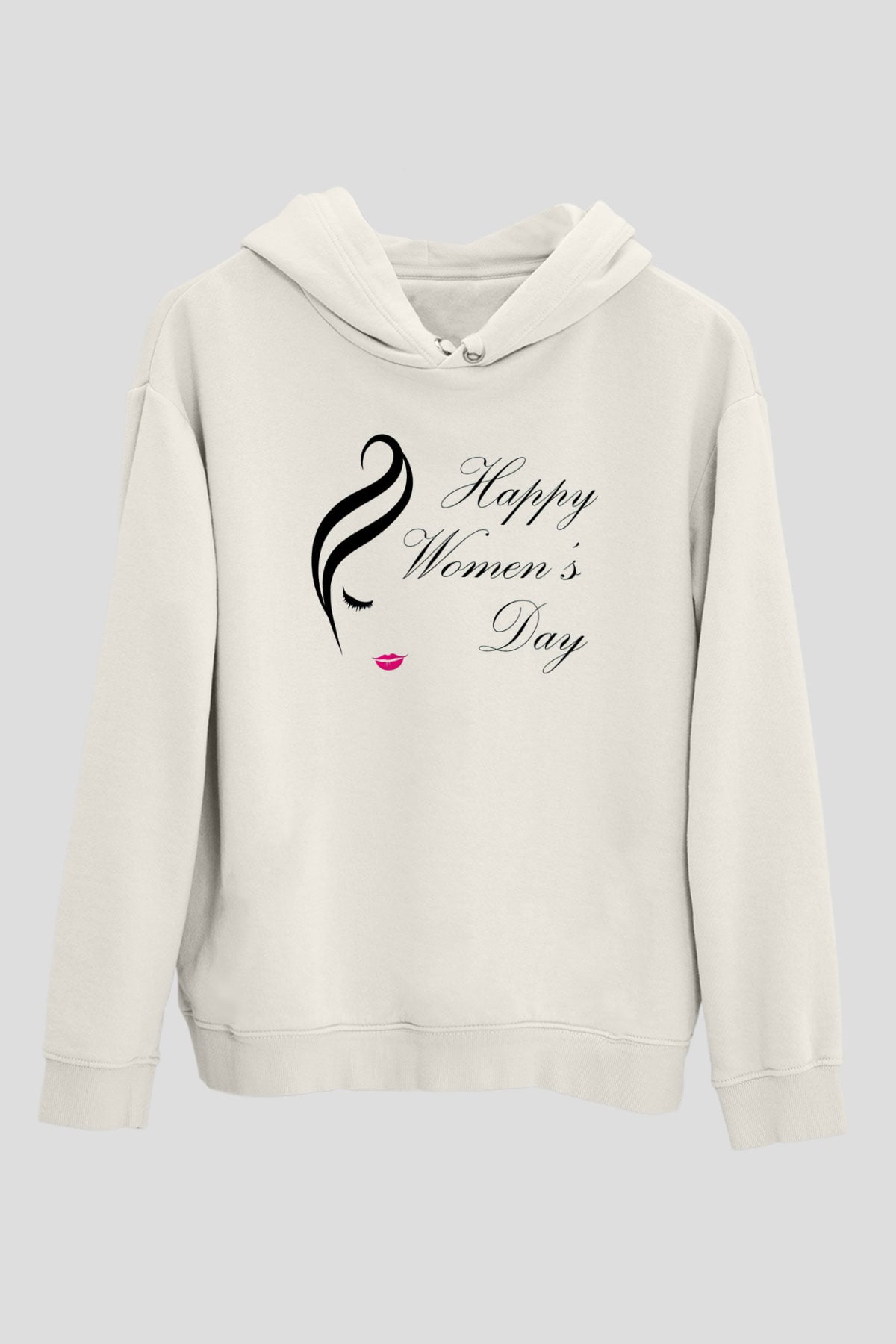Dünya Kadınlar Günü Beyaz Unisex Hoodie
