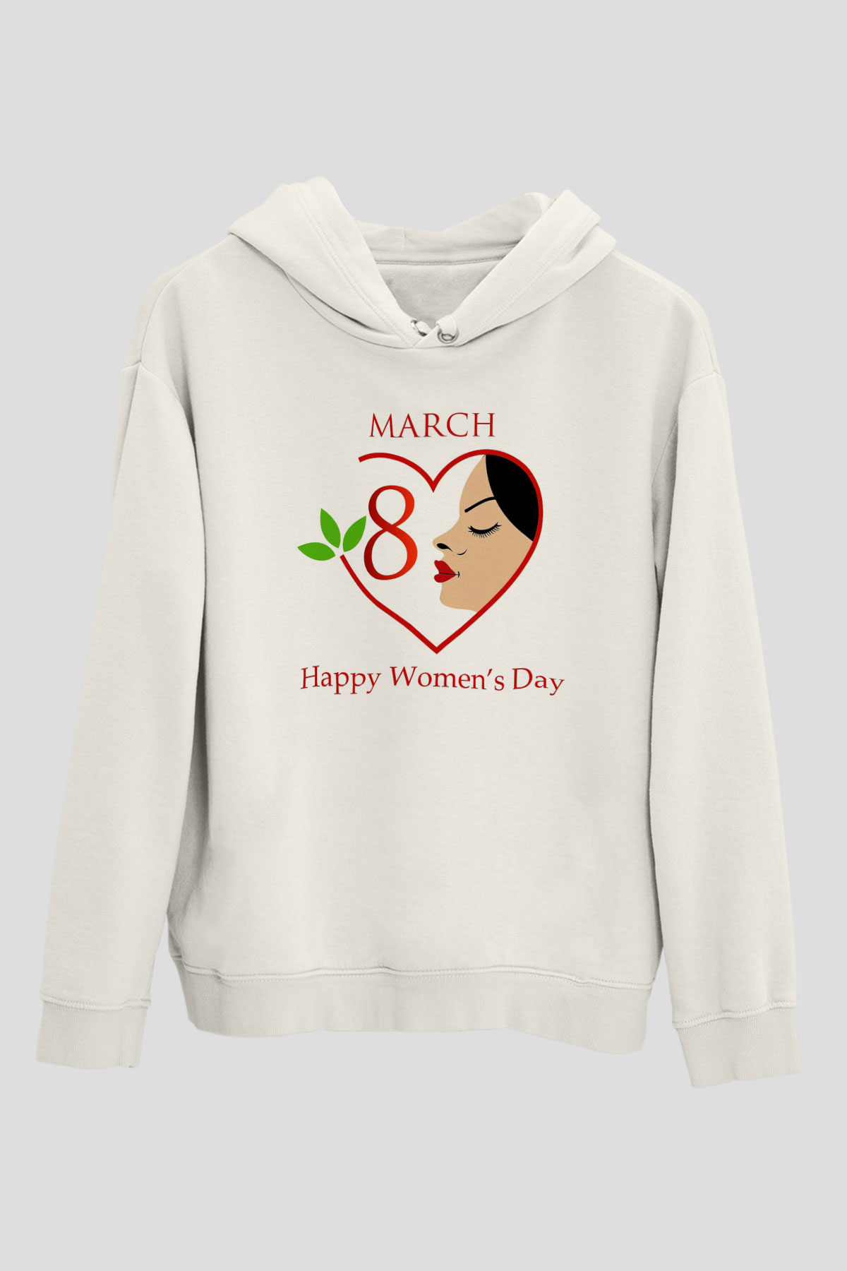 Dünya Kadınlar Günü Beyaz Unisex Hoodie