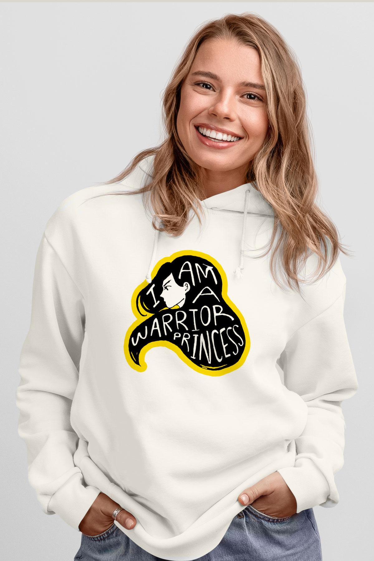 Dünya Kadınlar Günü Beyaz Unisex Kapşonlu Sweatshirt