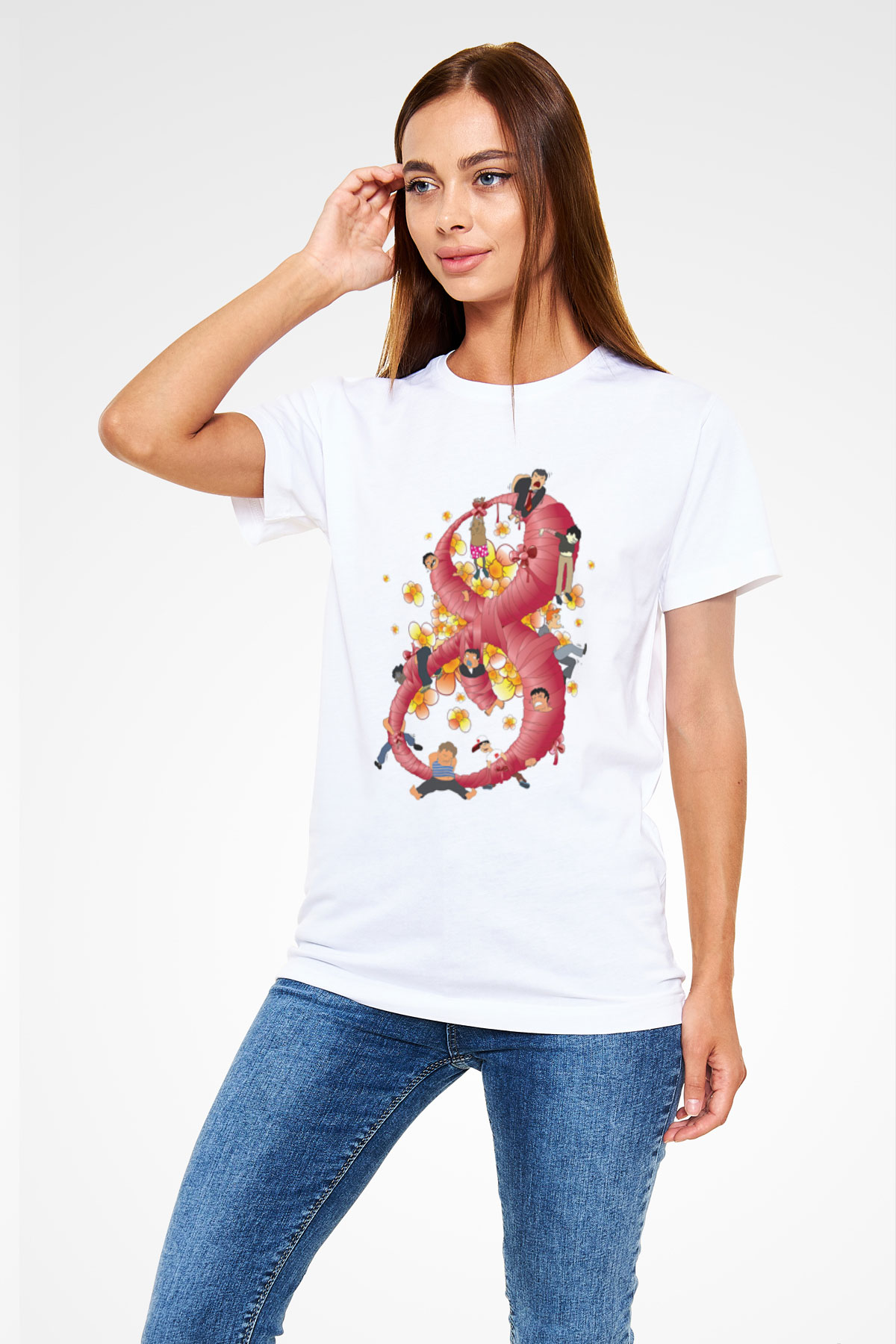 Dünya Kadınlar Günü Beyaz Unisex Tişört T-Shirt - TişörtFabrikası