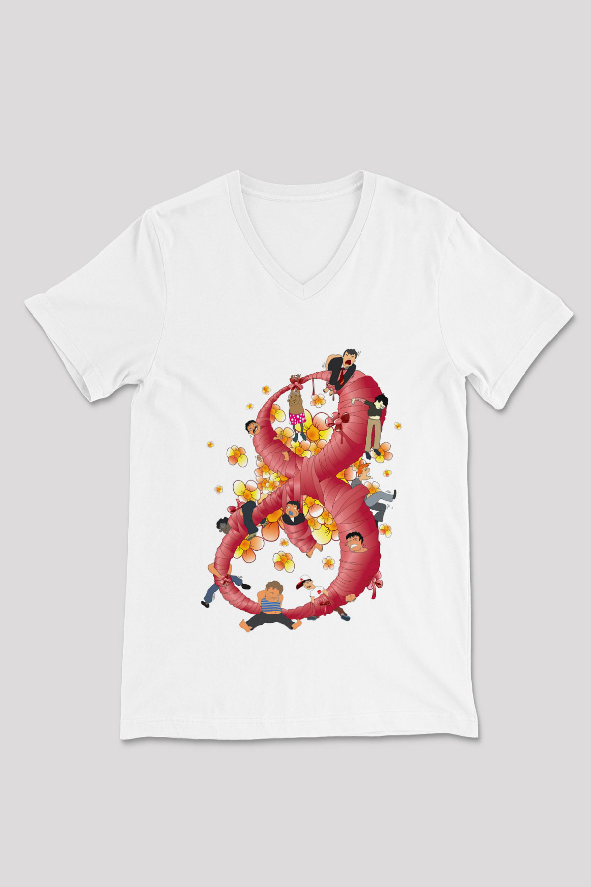 Dünya Kadınlar Günü Beyaz Unisex V Yaka Tişört T-Shirt