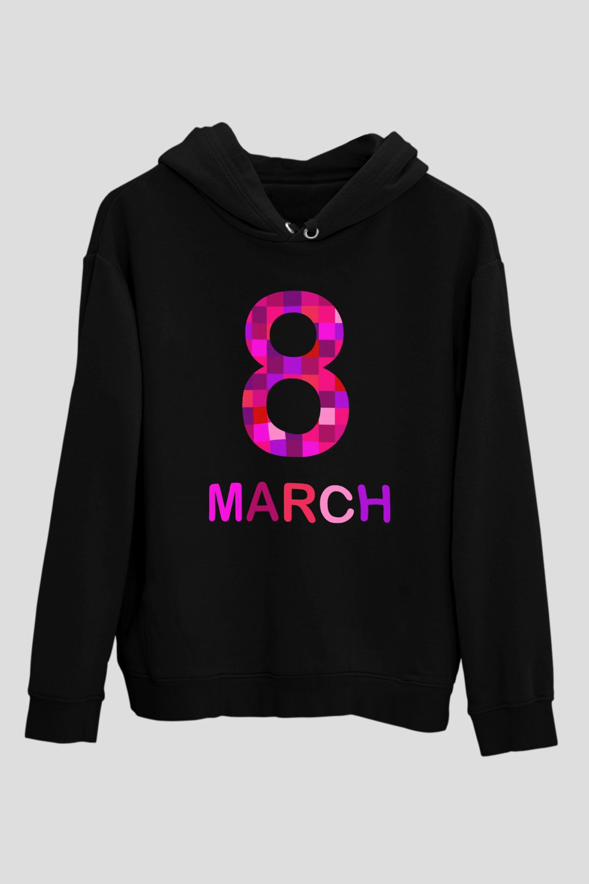 Dünya Kadınlar Günü Siyah Unisex Hoodie