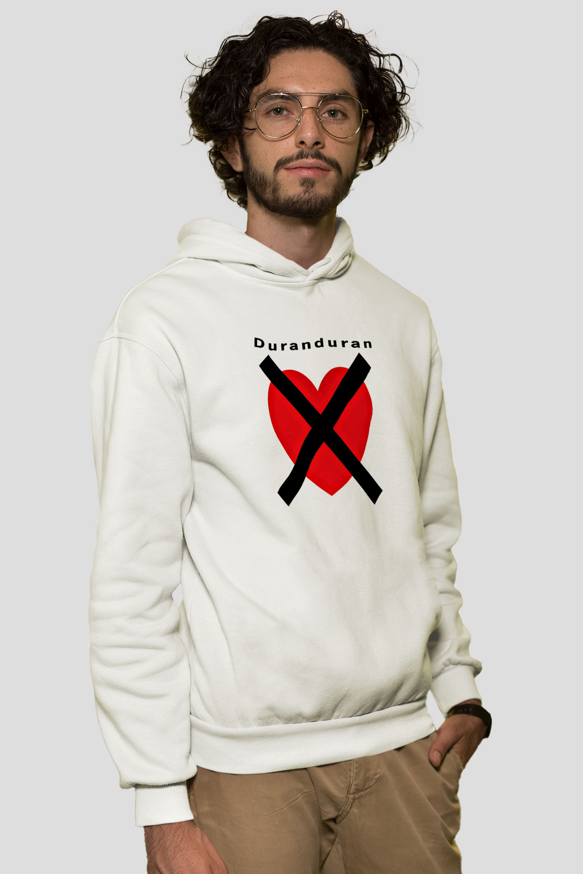 Duran Duran Baskılı Unisex Beyaz Hoodie