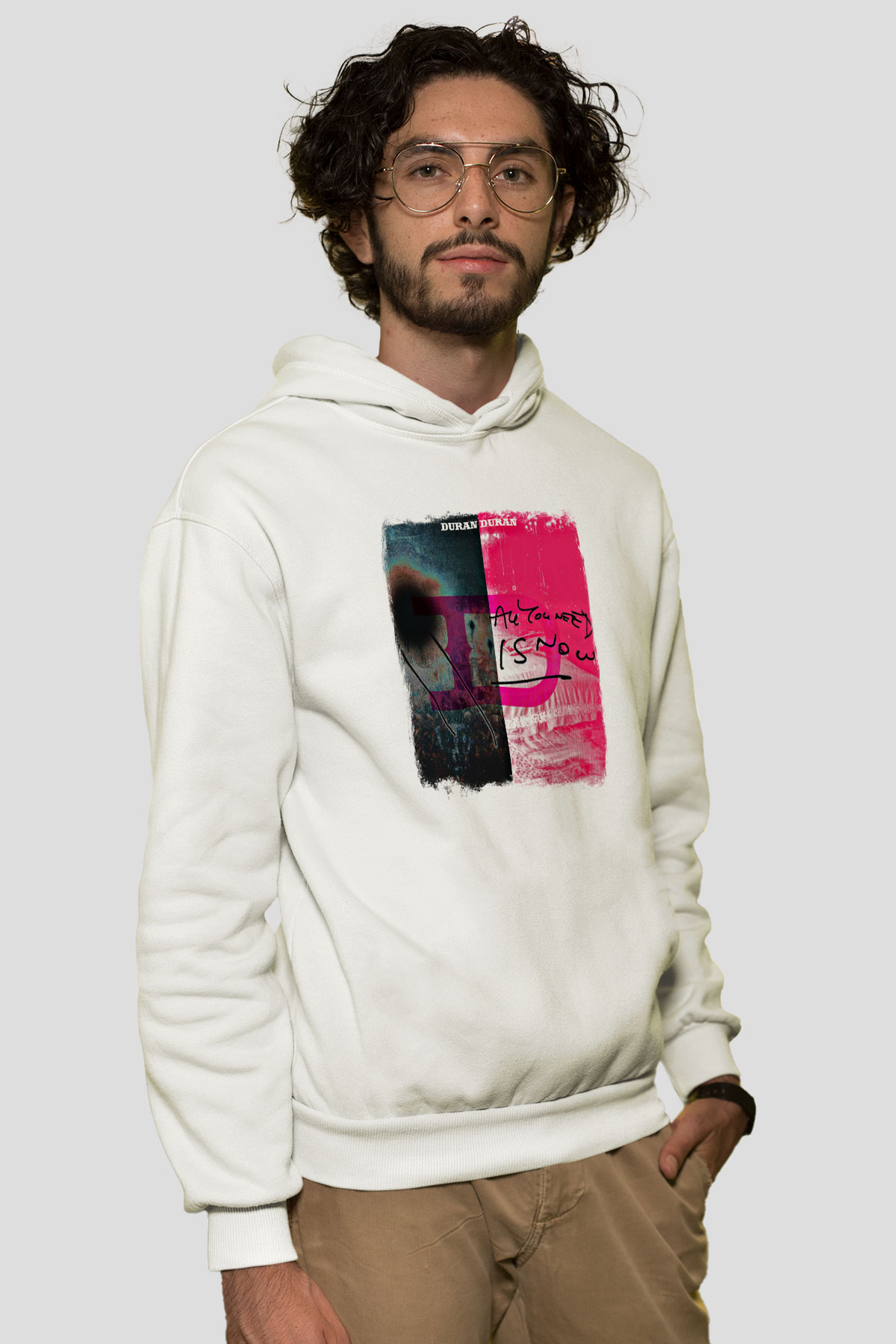 Duran Duran Baskılı Unisex Beyaz Hoodie