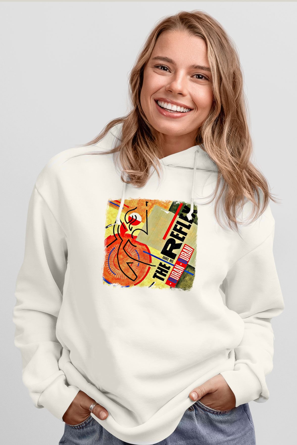 Duran Duran Baskılı Unisex Beyaz Hoodie