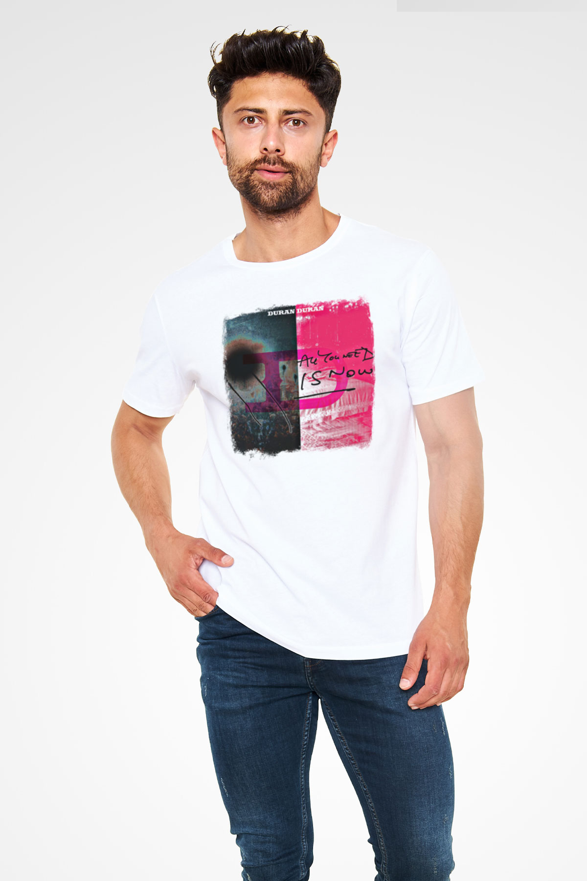 Duran Duran Baskılı Unisex Beyaz Tişört