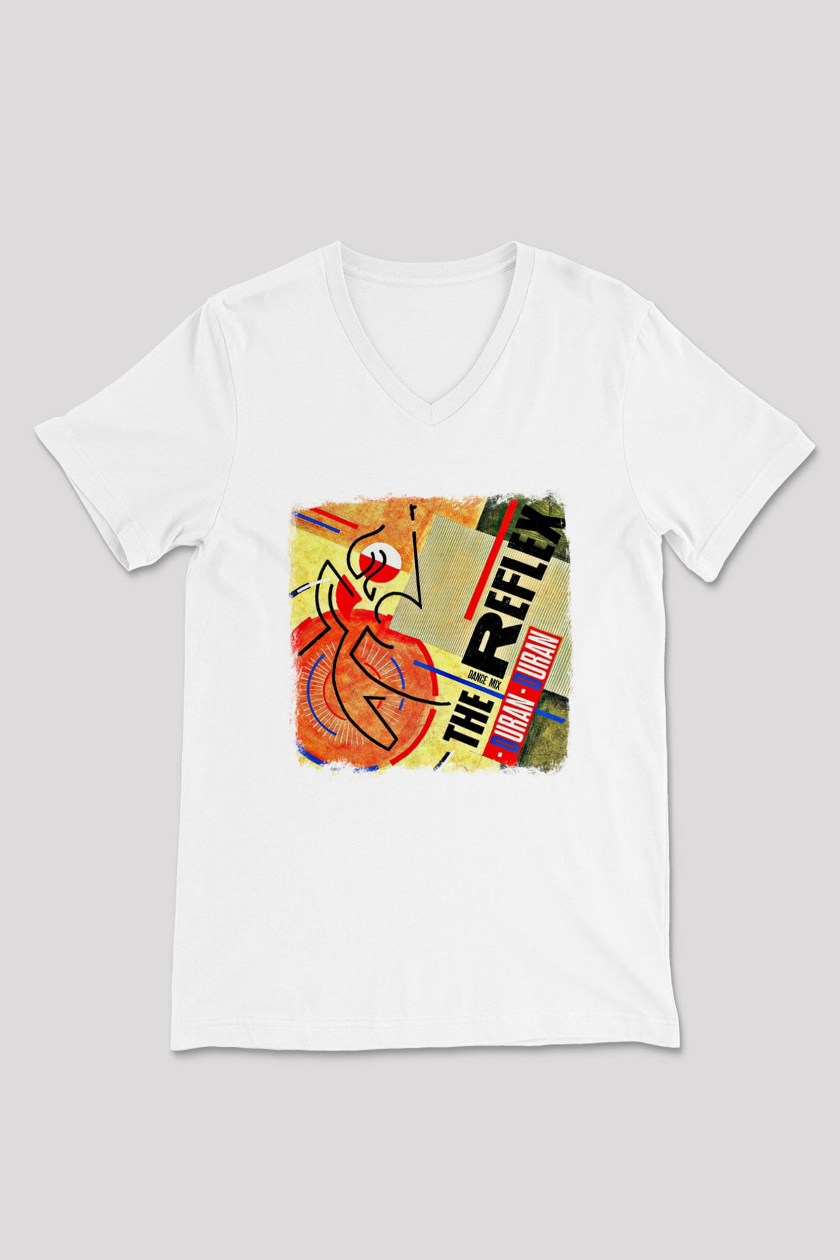 Duran Duran Baskılı Unisex Beyaz V Yaka Tişört
