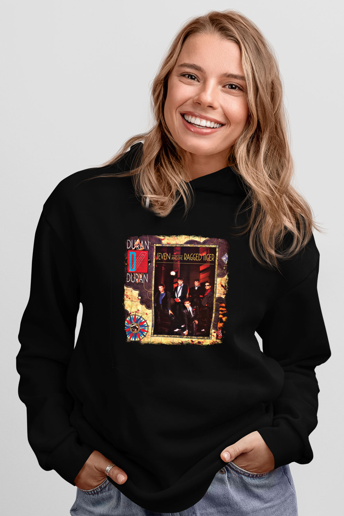 Duran Duran Baskılı Unisex Siyah Hoodie