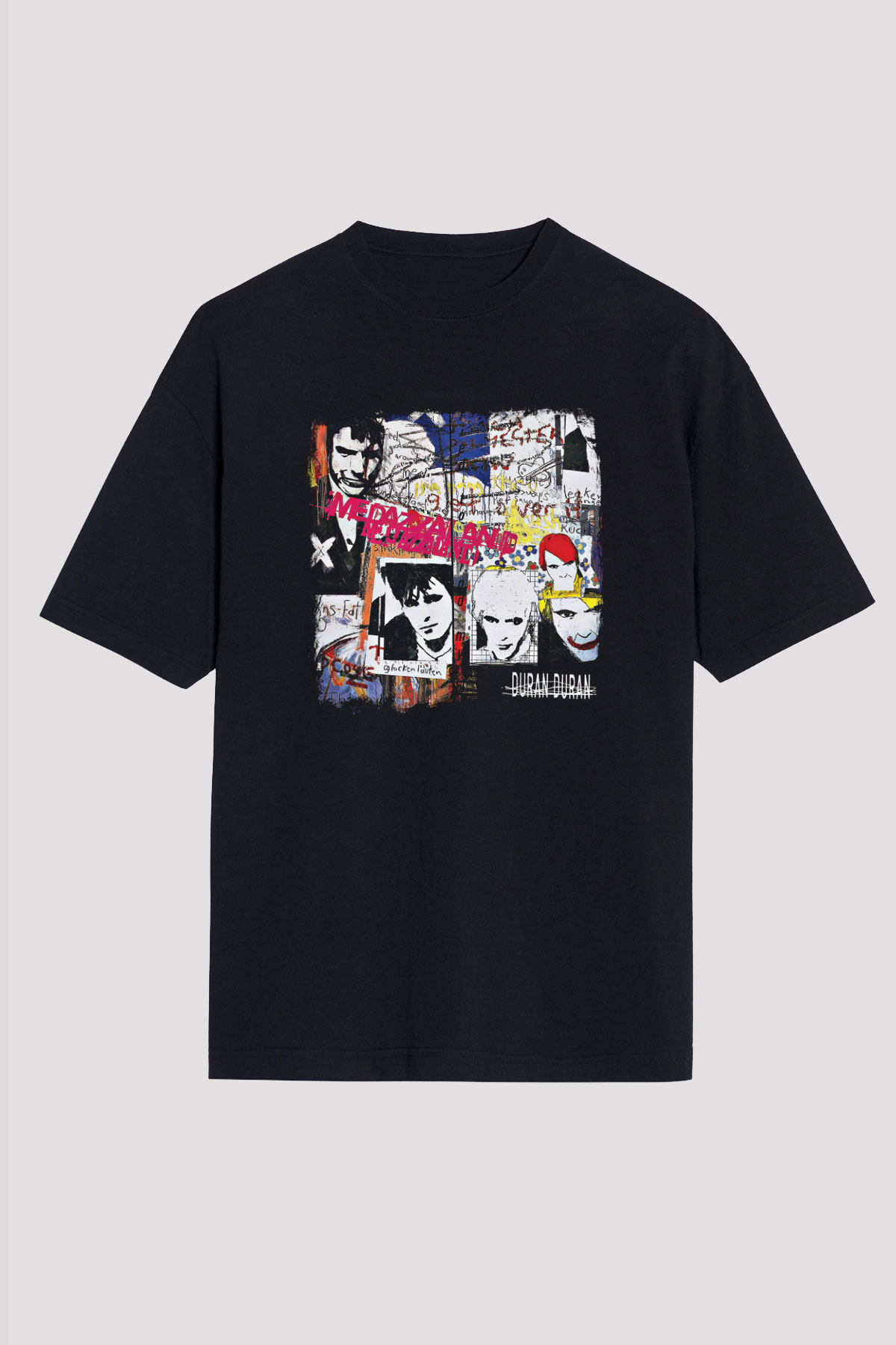 Duran Duran Baskılı Unisex Siyah Oversize Tişört
