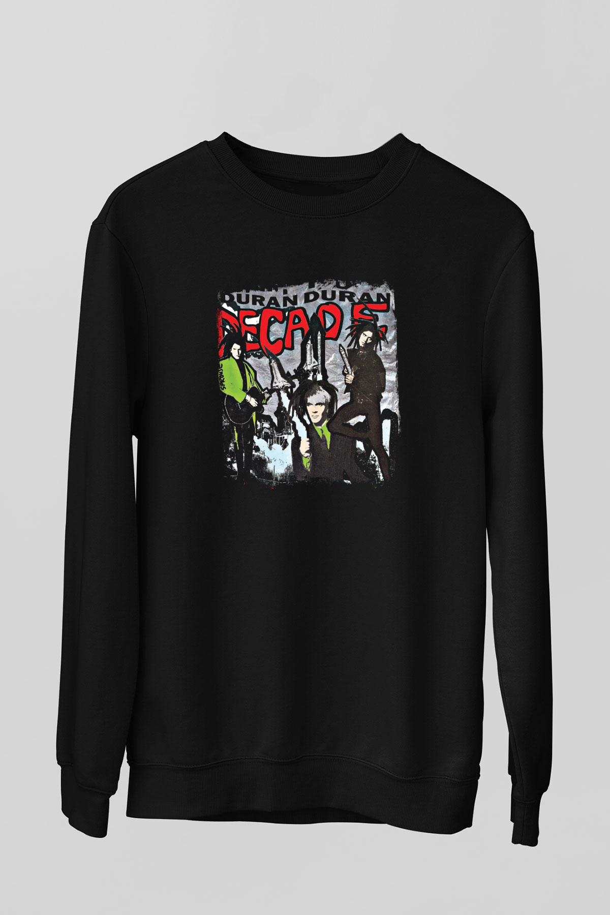 Duran Duran Baskılı Unisex Siyah Sweatshirt