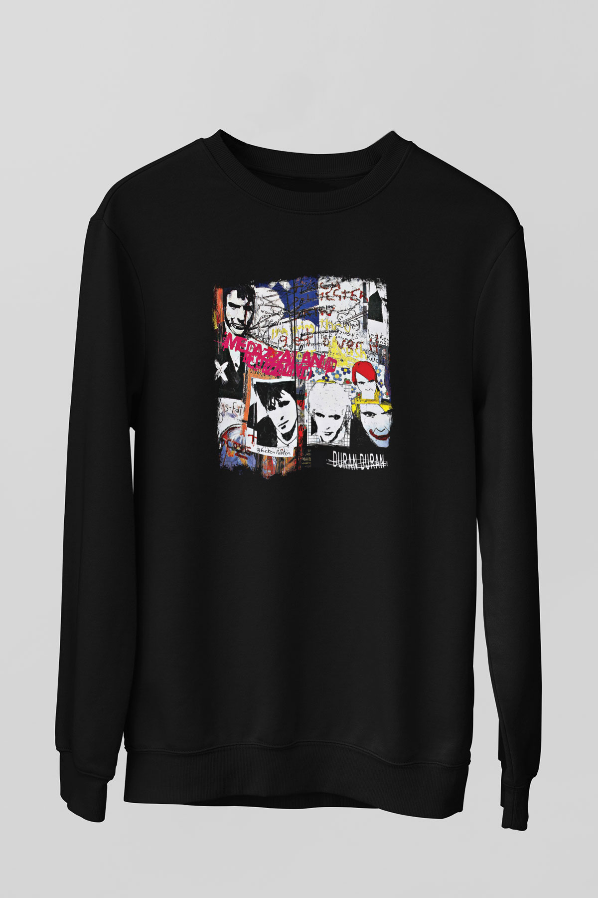 Duran Duran Baskılı Unisex Siyah Sweatshirt