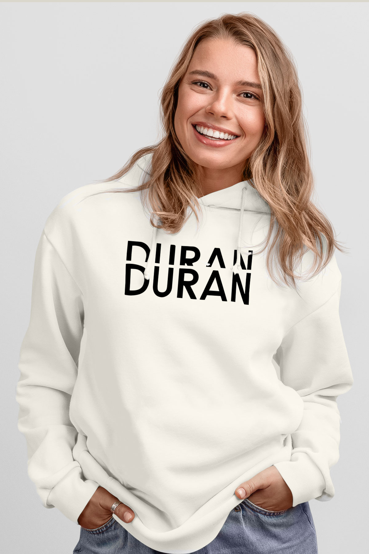 Duran Duran Beyaz Unisex Kapşonlu Sweatshirt