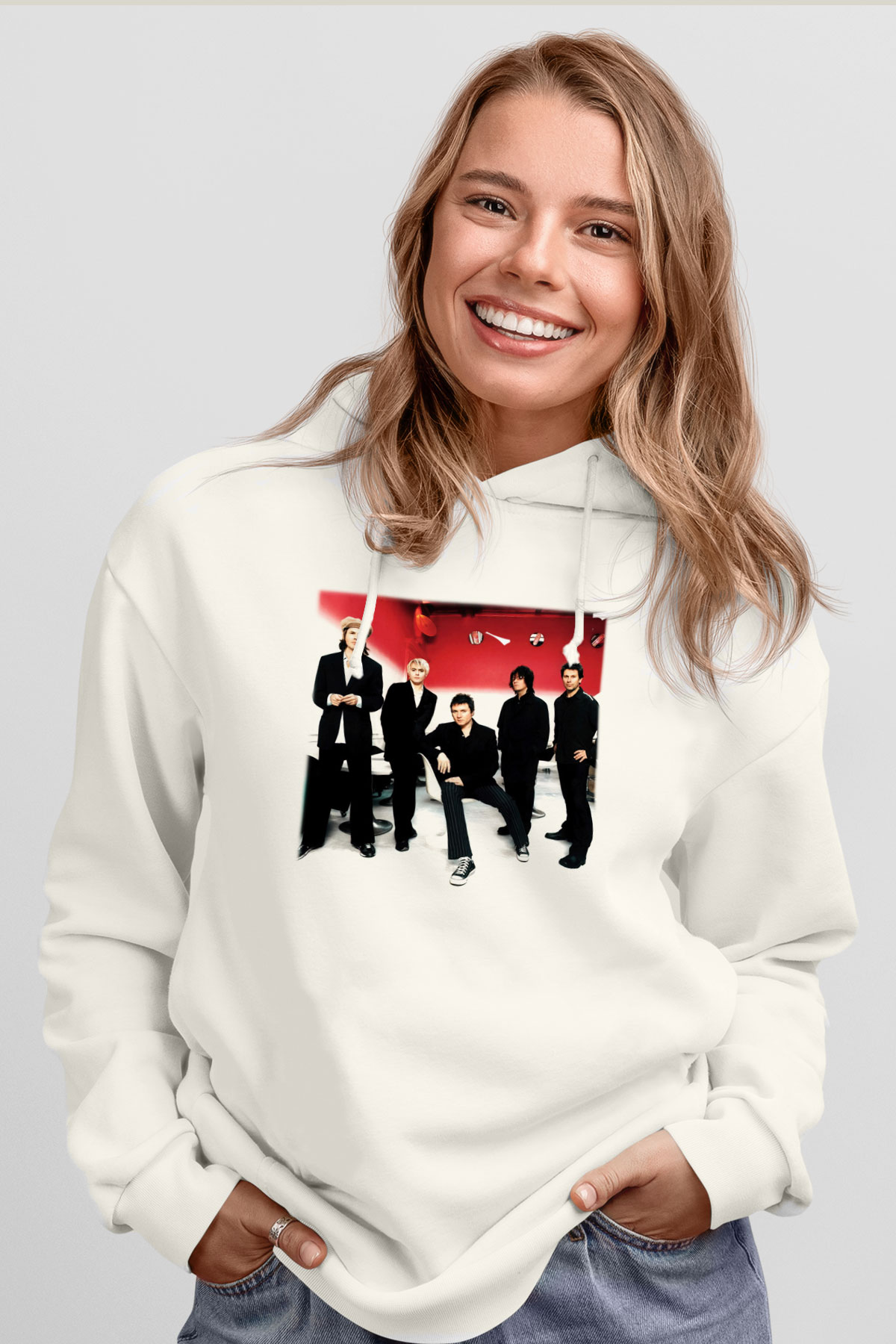 Duran Duran Beyaz Unisex Kapşonlu Sweatshirt