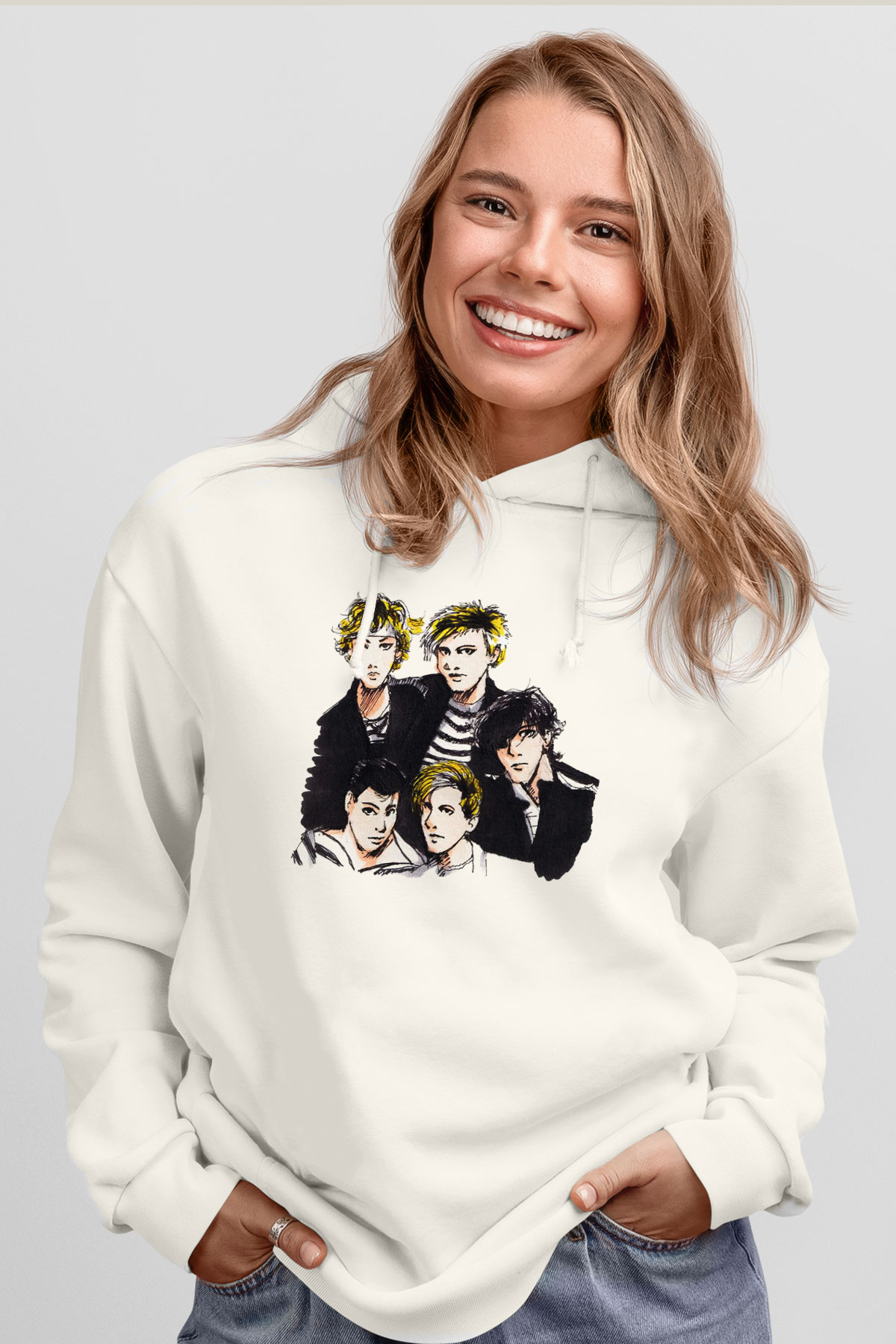 Duran Duran Beyaz Unisex Kapşonlu Sweatshirt