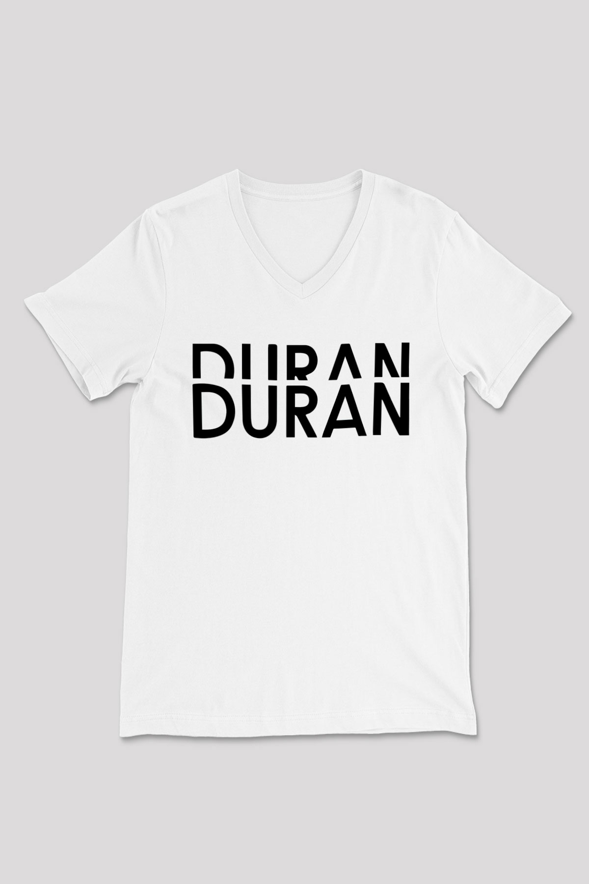 Duran Duran Beyaz Unisex V Yaka Tişört T-Shirt