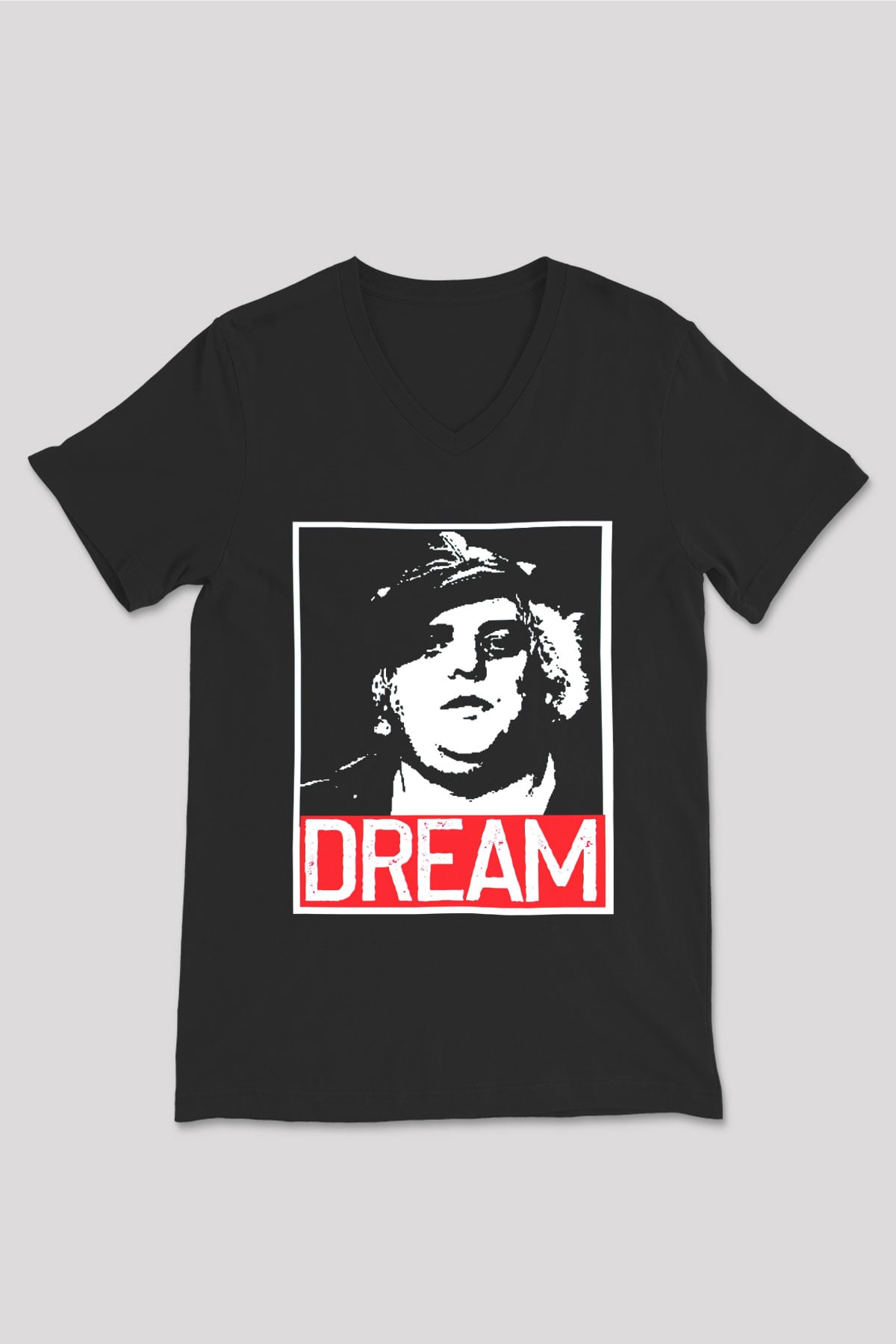 Dusty Rhodes Siyah Unisex  V Yaka Tişört