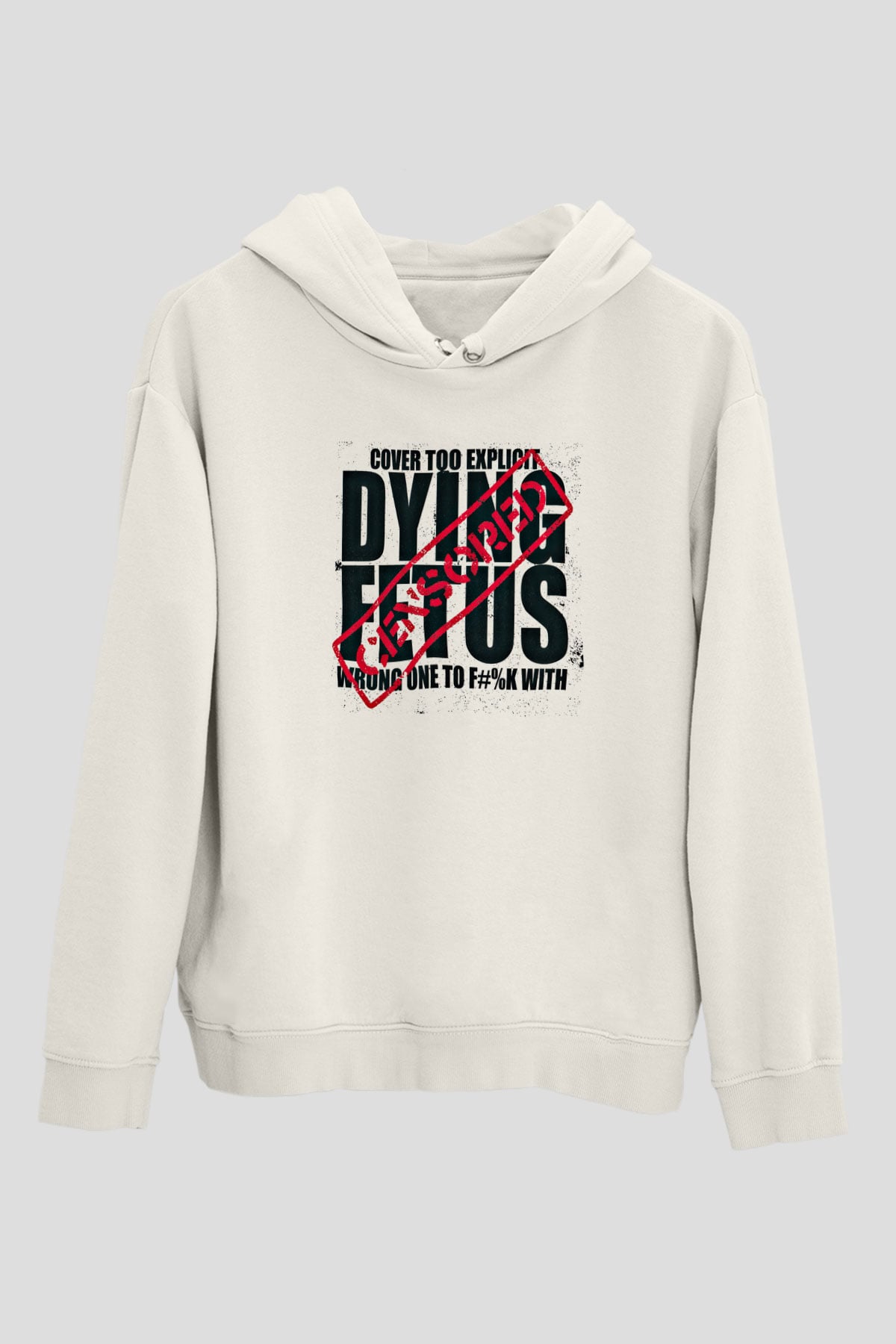 Dying Fetus Baskılı Unisex Beyaz Hoodie