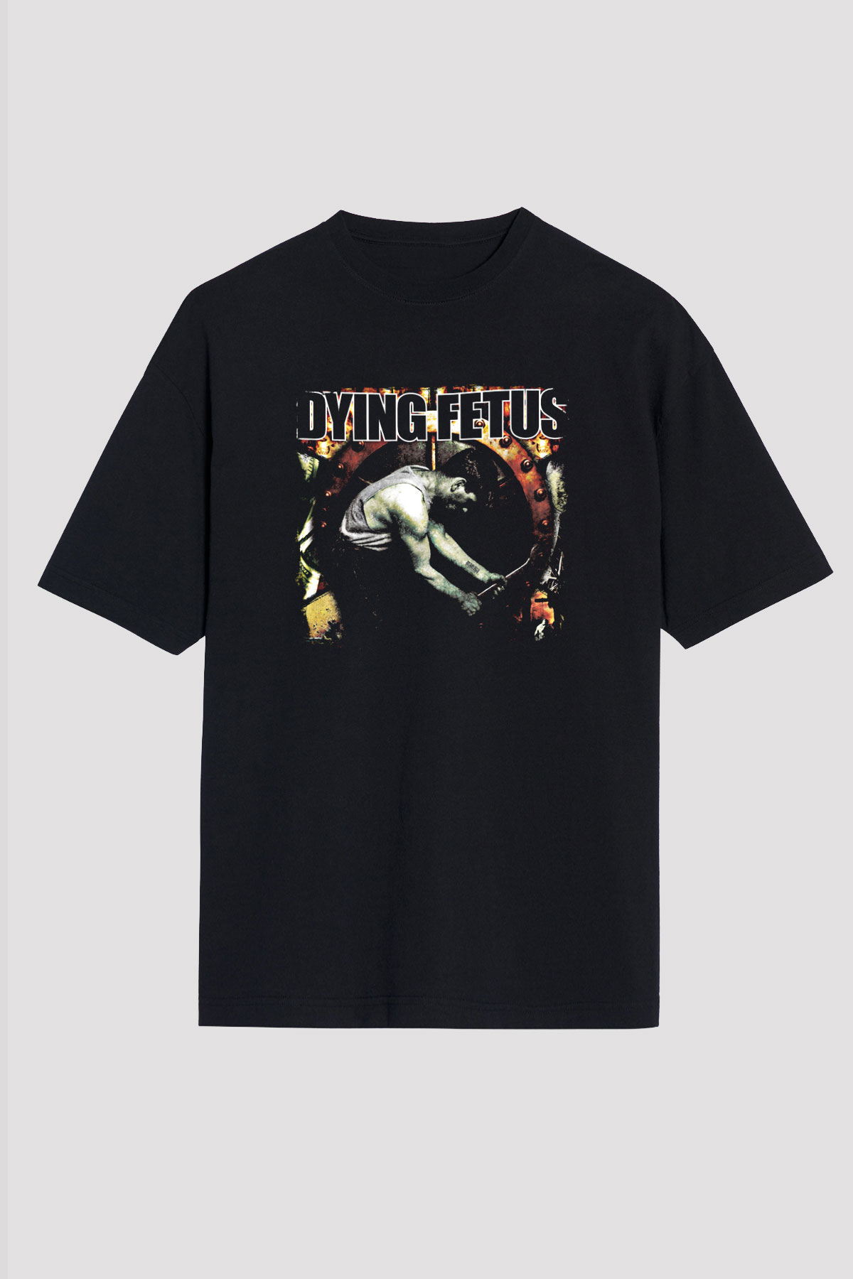 Dying Fetus Baskılı Unisex Siyah Oversize Tişört