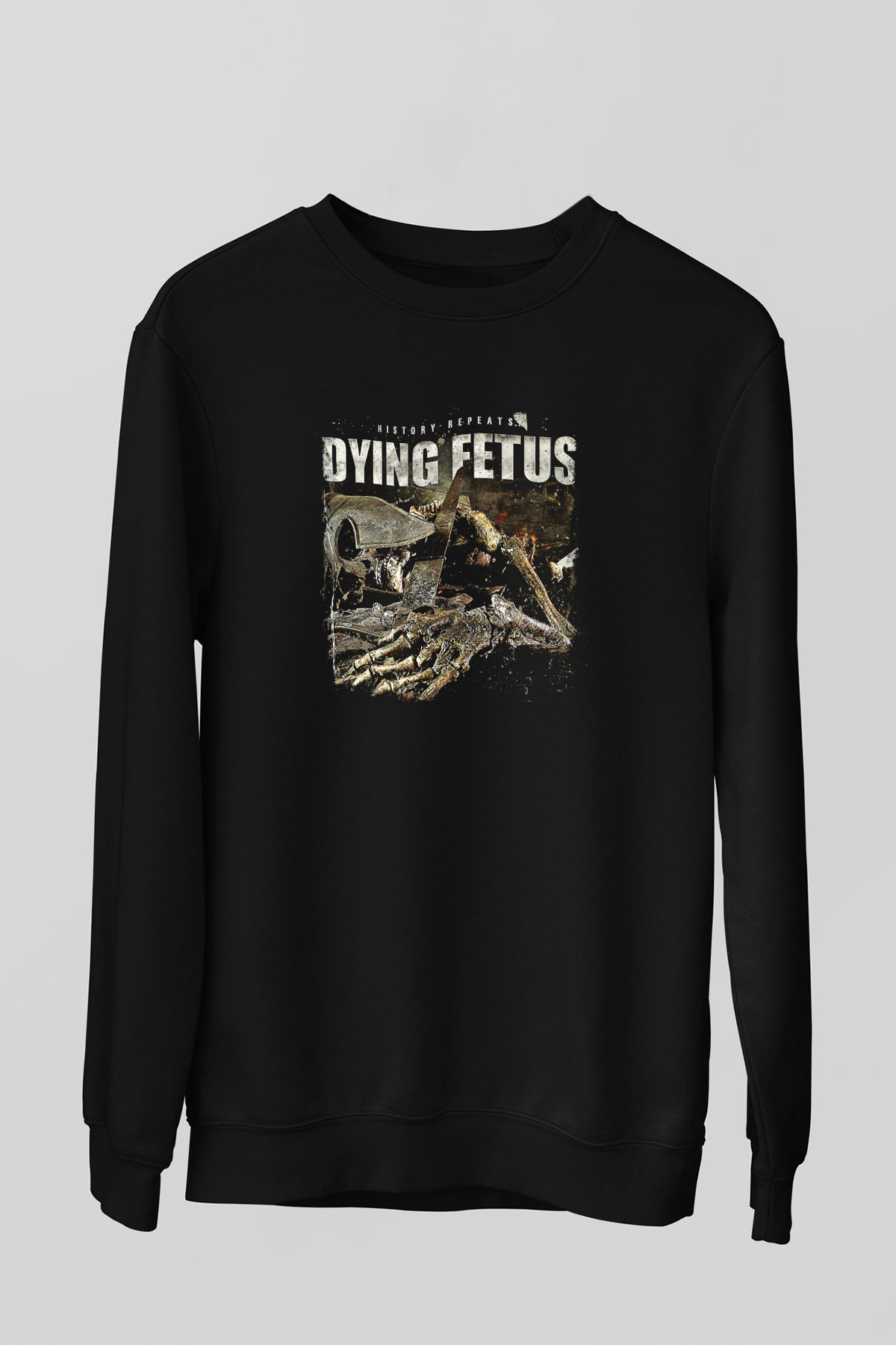 Dying Fetus Baskılı Unisex Siyah Sweatshirt